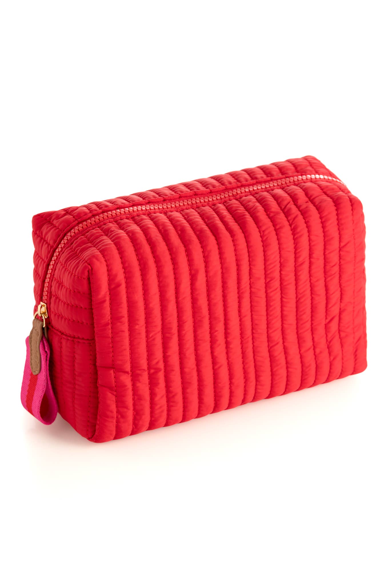 EZRA LARGE BOXY COSMETIC POUCH: Red