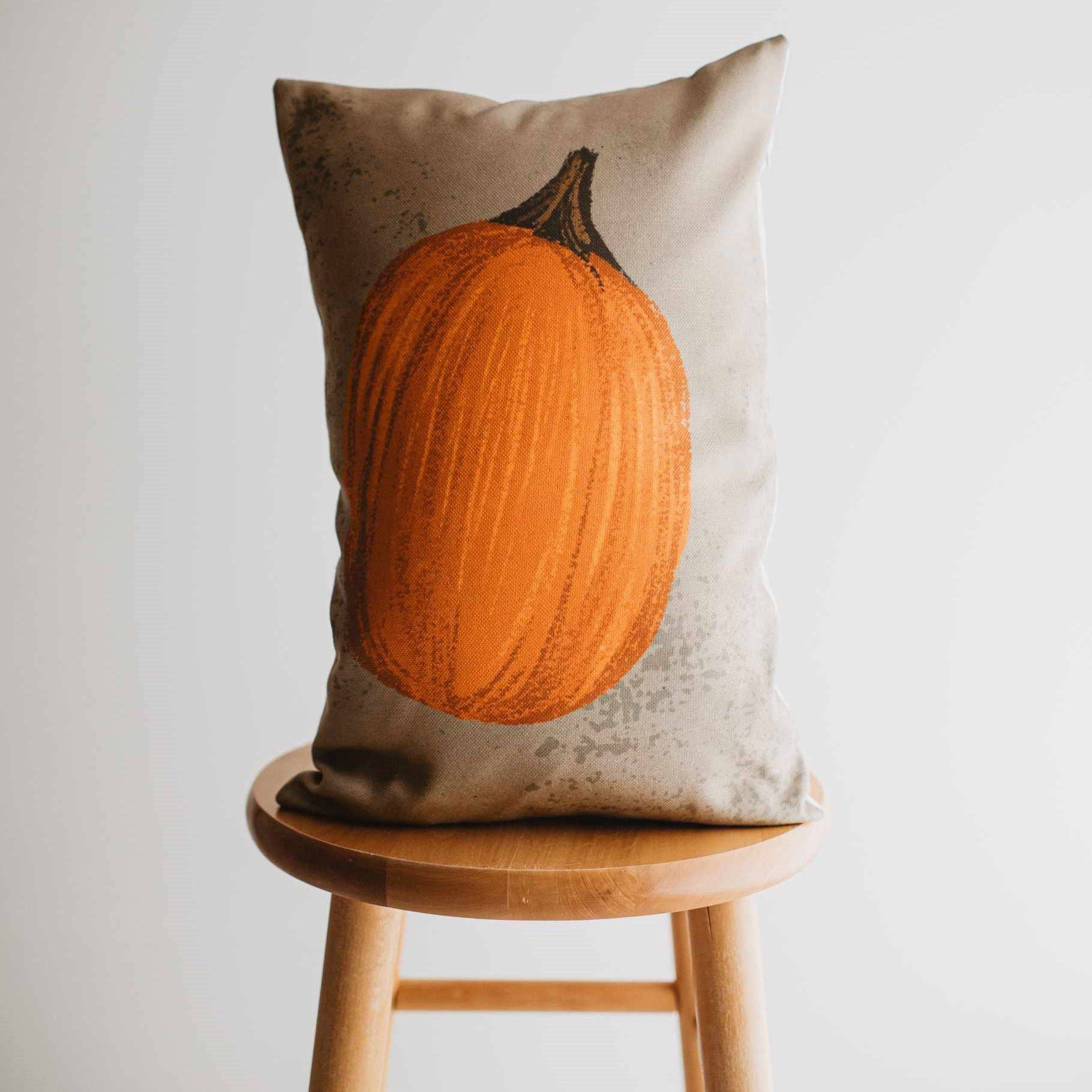 UniikPillows - Primitive Fall Pumpkin Lumbar Pillow Cover | 18x12