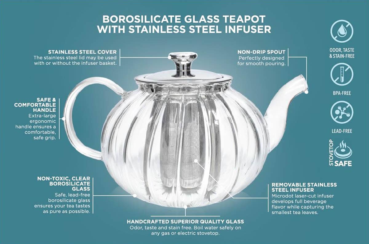 Teabloom Vienna Glass Teapot With Removable Infuser - Image 7