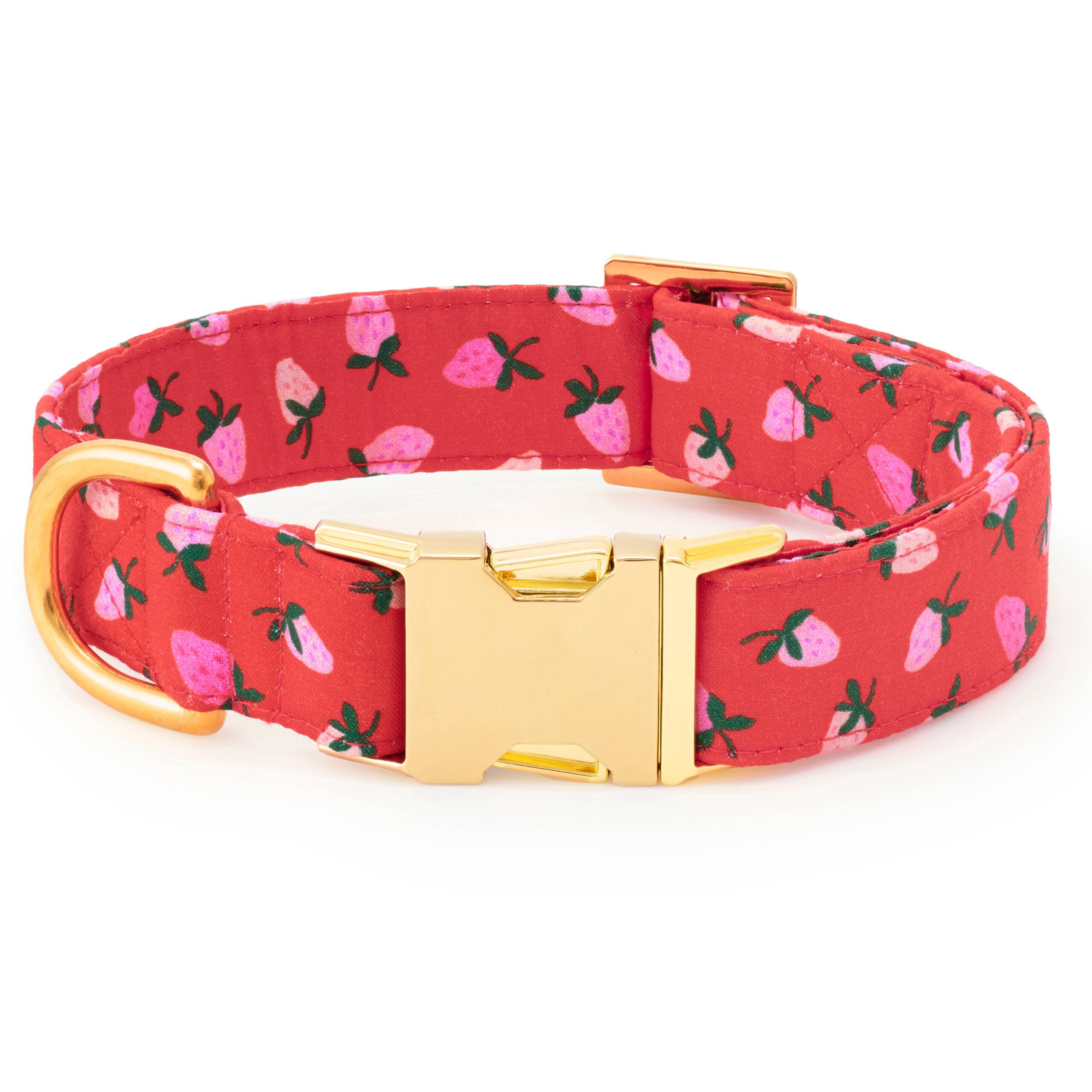 Berry Sweet Valentine's Day Dog Collar: S / Gold