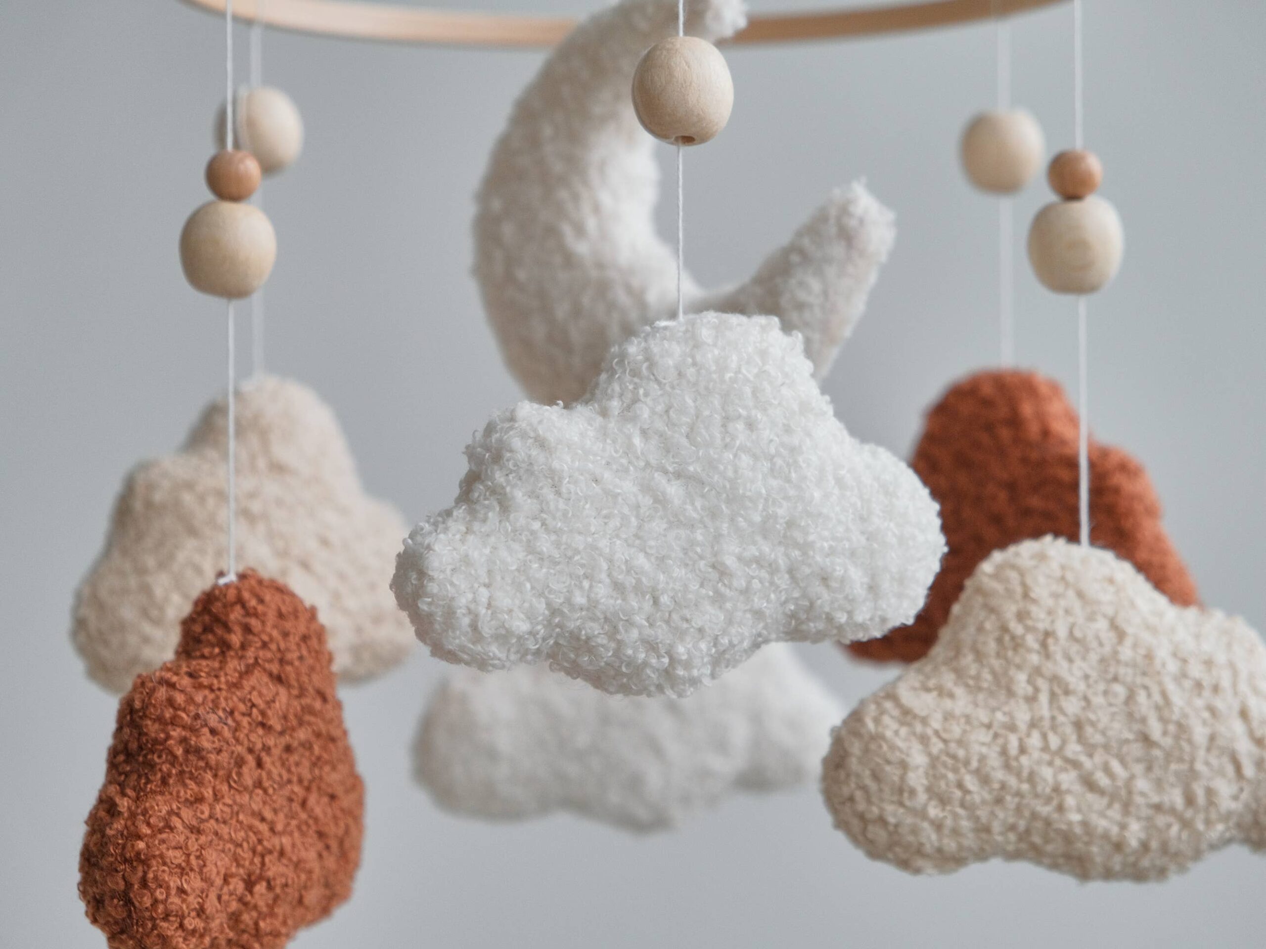 ChilDreams - Cloud Baby Mobile, Neutral Baby Crib Mobile, Cloud Nursery - Image 3