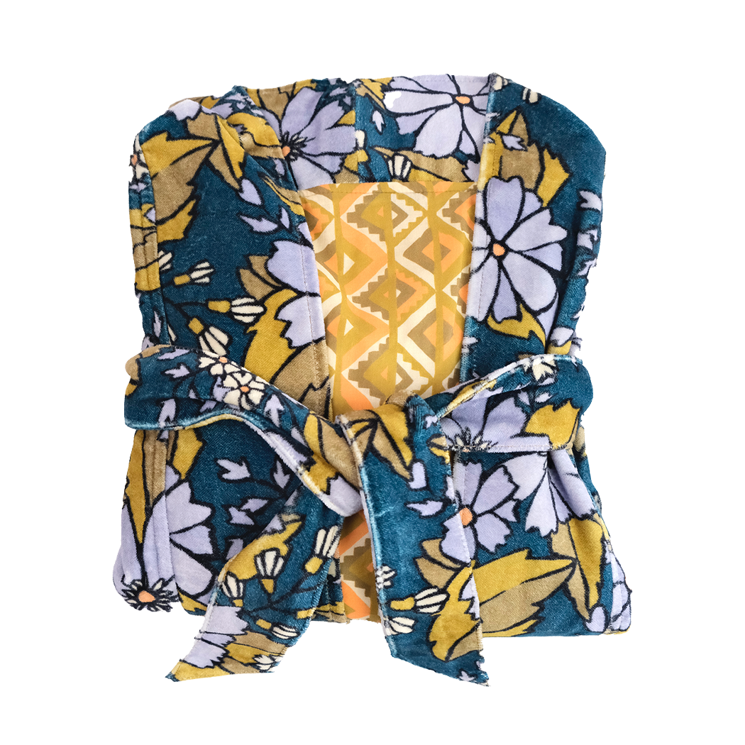 Handker Bandanas - Velvet Robe: Reversible Cotton Duster - Daisy