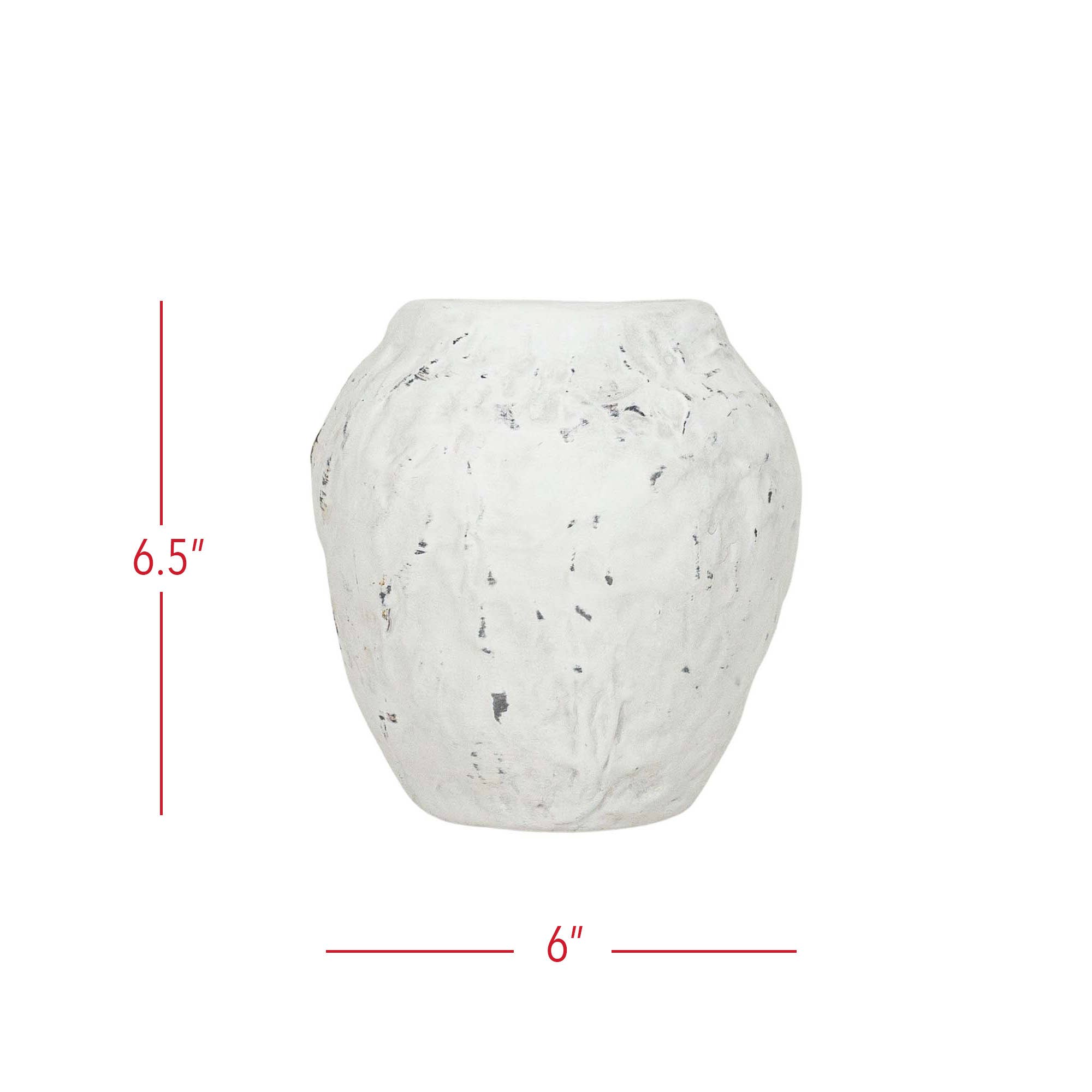 Ambrosine Distressed Ceramic Vase White - Image 5