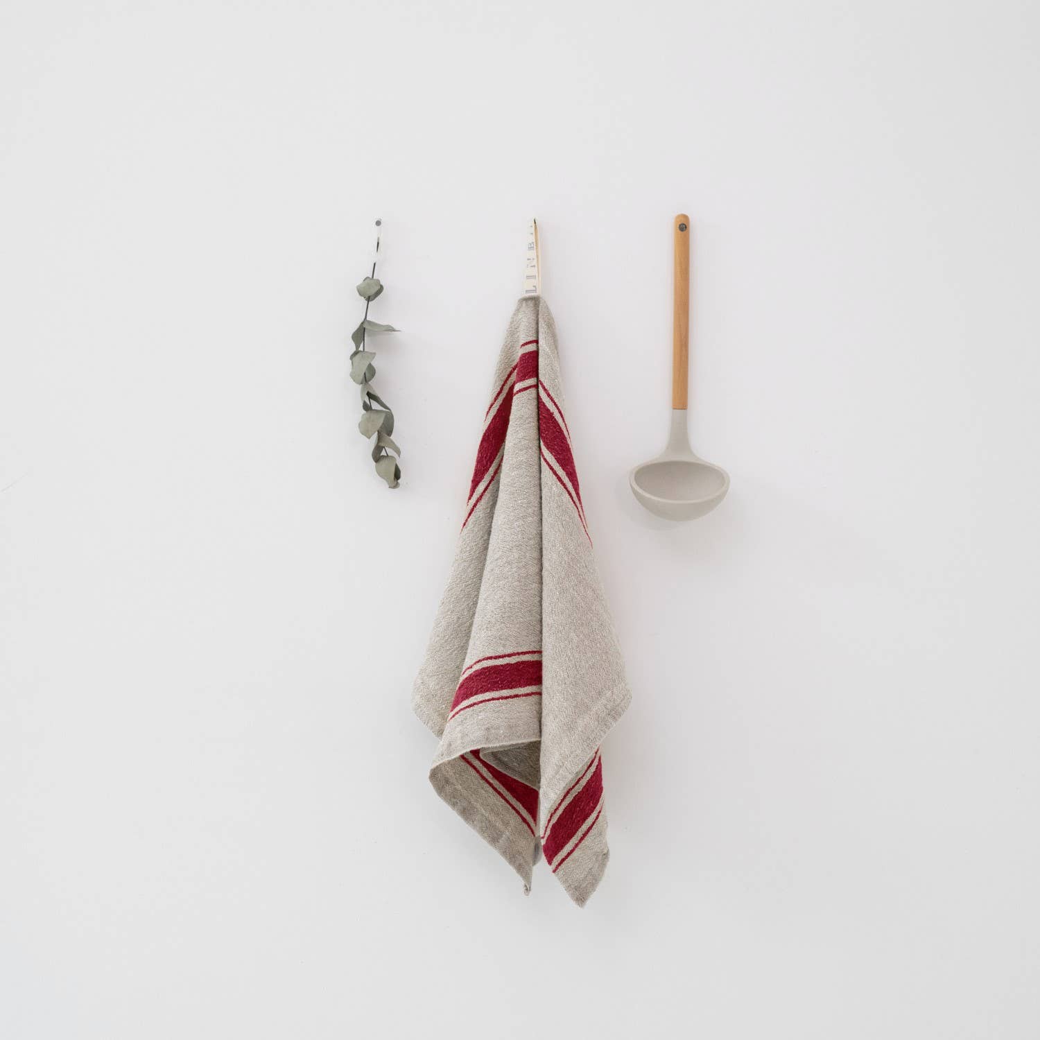 Linen Tales - Red Stripe Vintage Linen Kitchen Towel