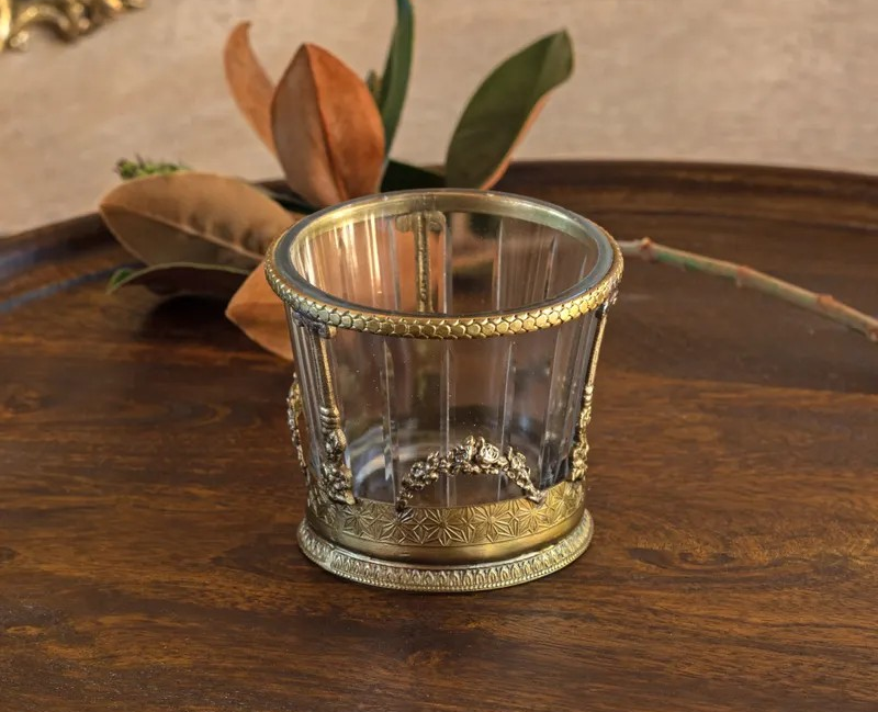 Antique Gold Vanity Candle Holder