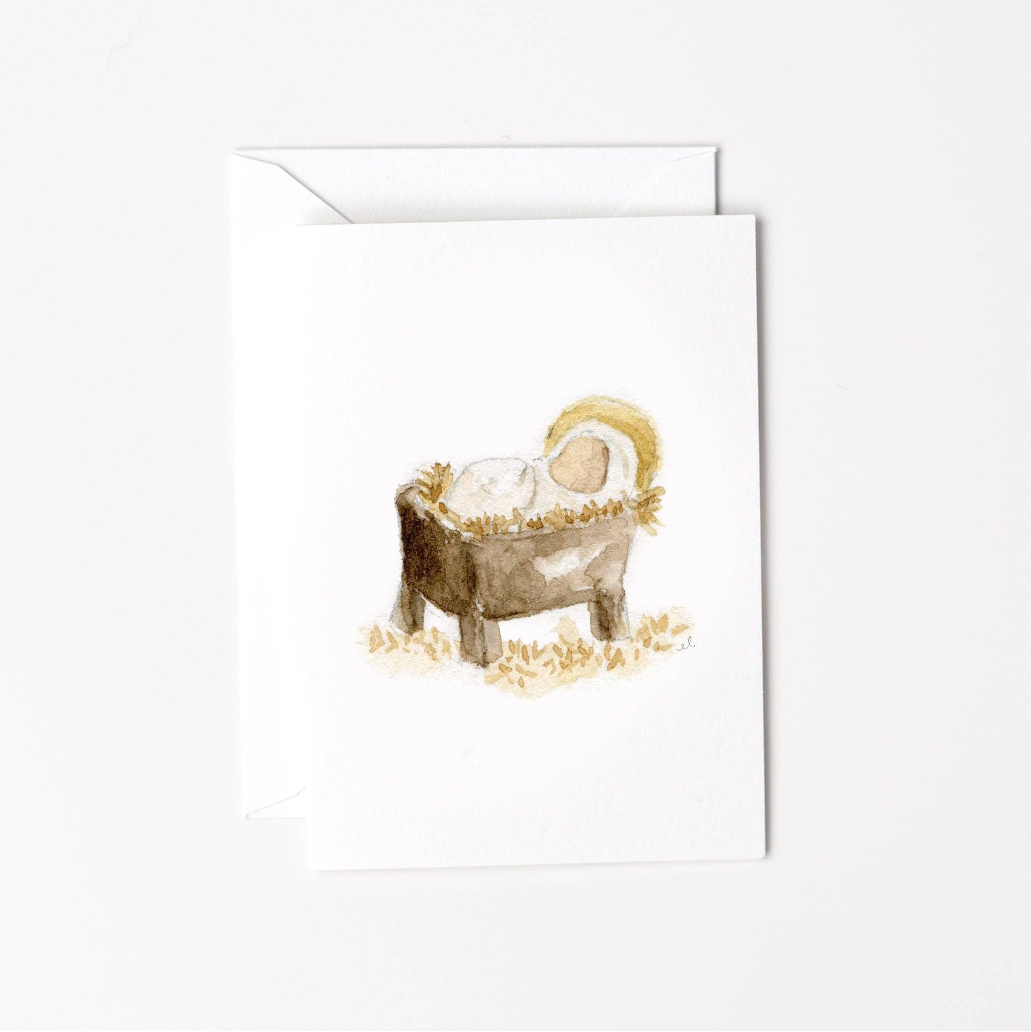 Manger baby mini notecard