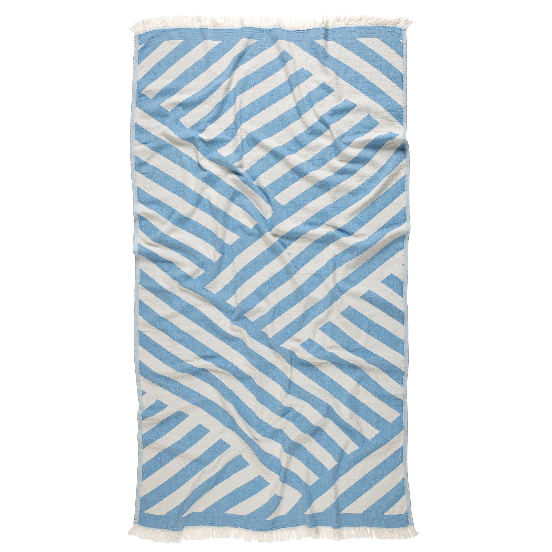 Harmony of Yarn Turkish Beach Towels : Blue