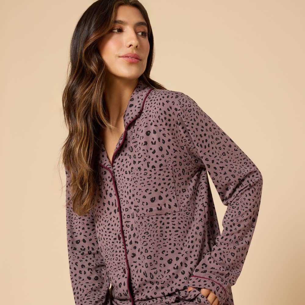 Sleep Soft Slim Notch Collar PJ Set: Wild Driftwood, 2X-3X