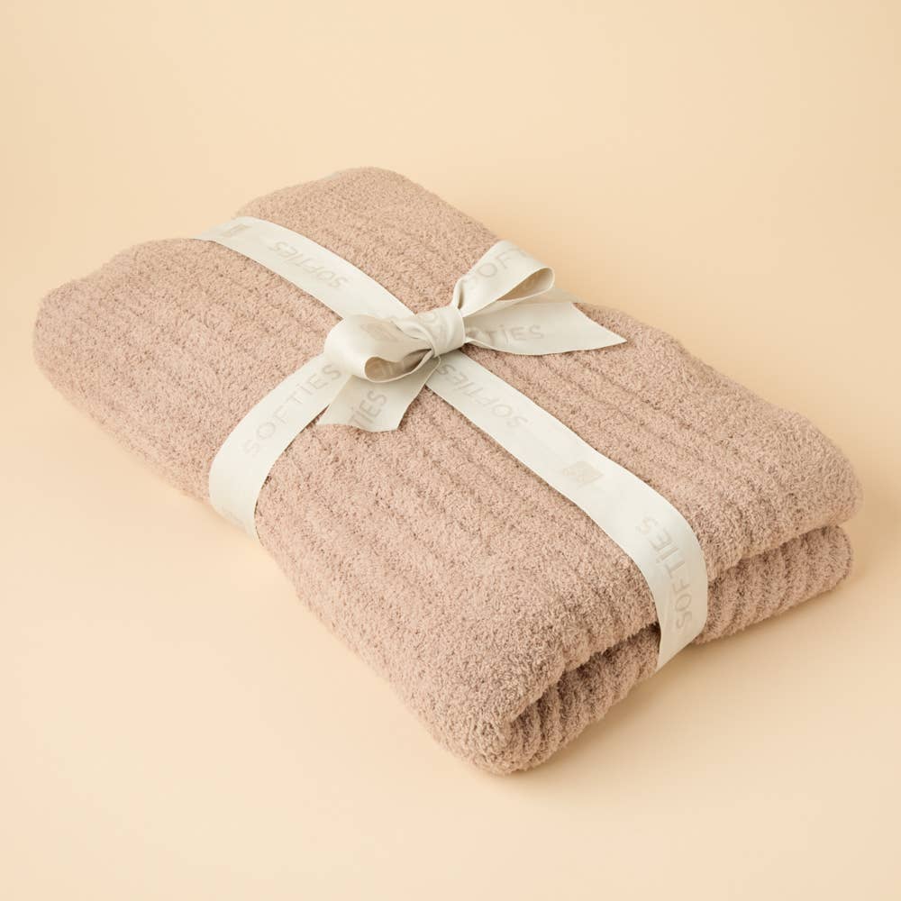 50" x 70" Solid Rib Marshmallow Blanket: Coco, OSFM