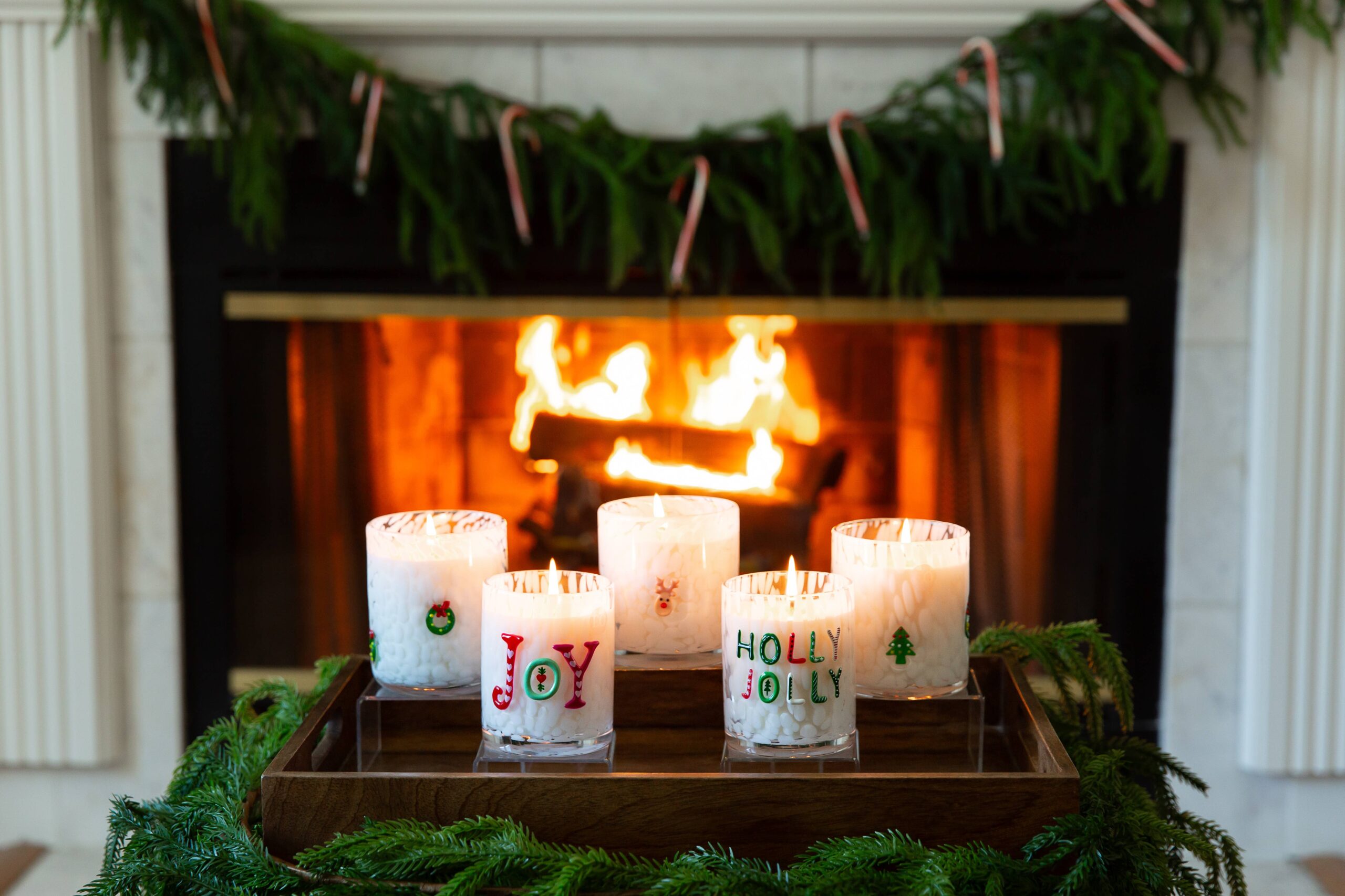 HOLLY JOLLY Confetti Hand Painted Icon 12oz Candle - Image 4