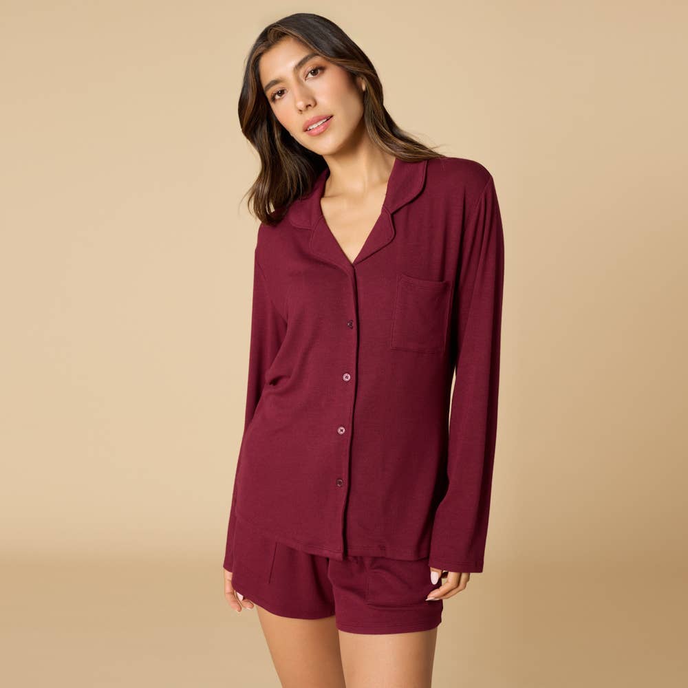 Slim Notch Long Sleeve Short Set: Wild Driftwood, L - Image 8