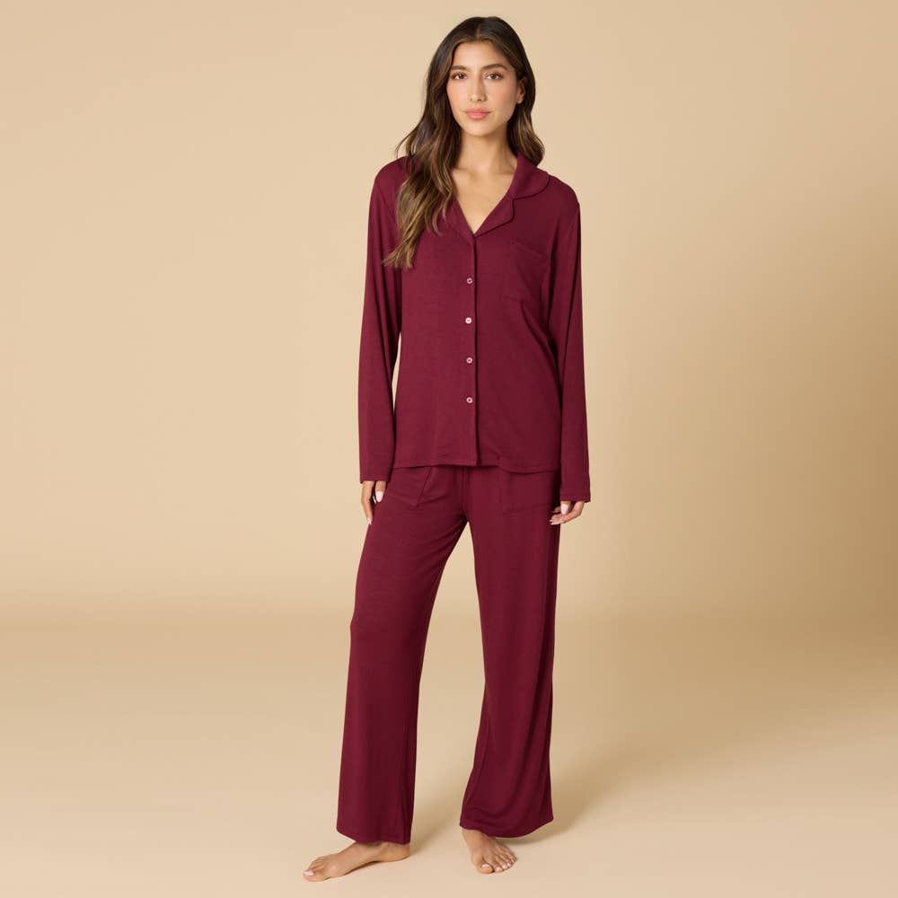 Sleep Soft Slim Notch Collar PJ Set in Prints and Solids: Wild Driftwood, XS - Image 8
