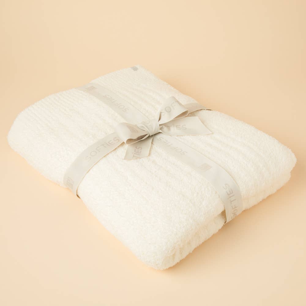 50" x 70" Solid Rib Marshmallow Blanket: Espresso, OSFM - Image 4