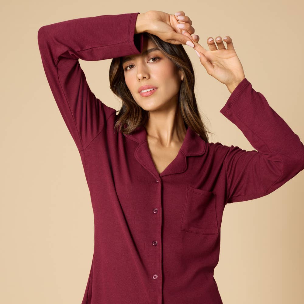 Slim Notch Long Sleeve Short Set: Wild Driftwood, S - Image 7