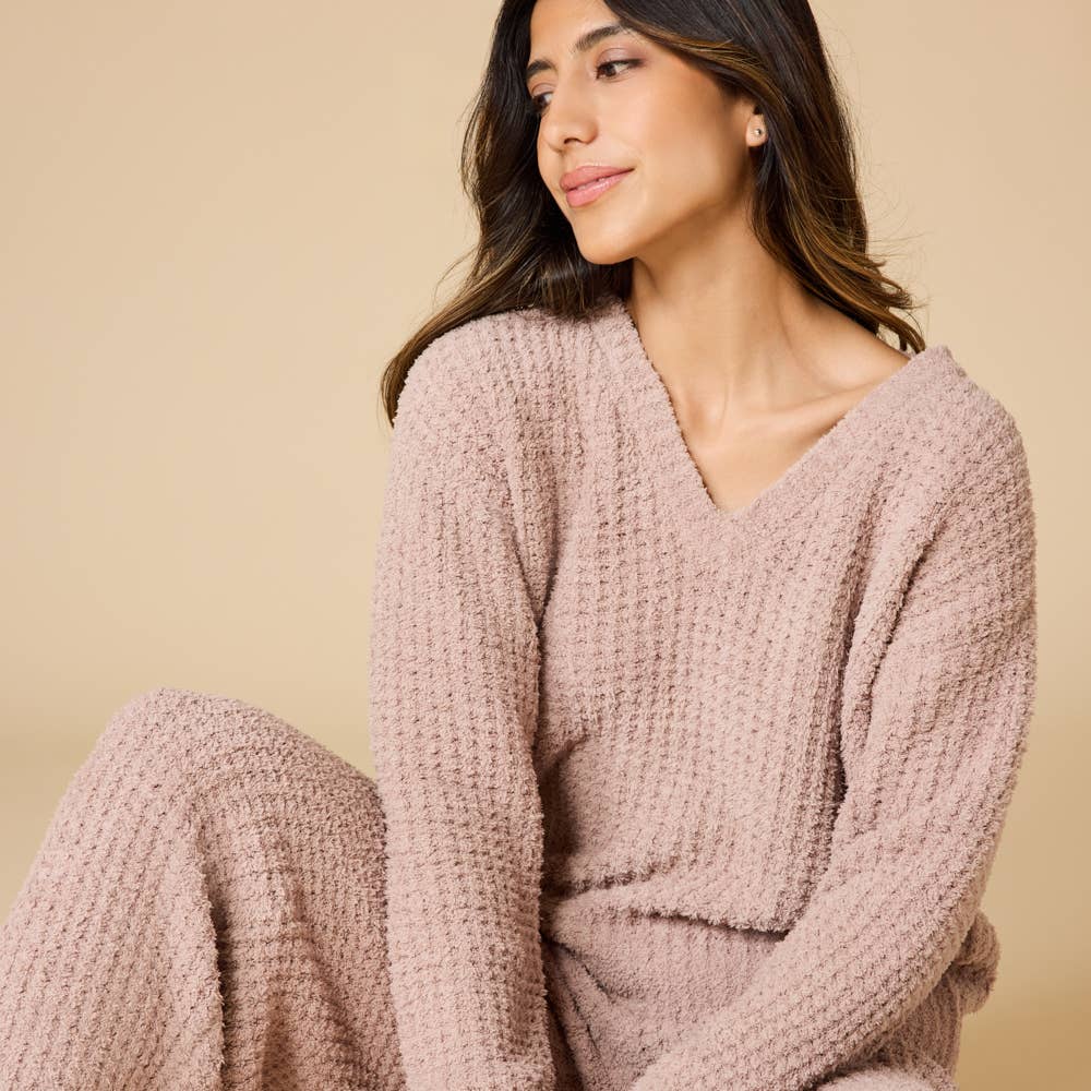 Marshmallow Waffle V-Neck Lounge: Coco, S - Image 11