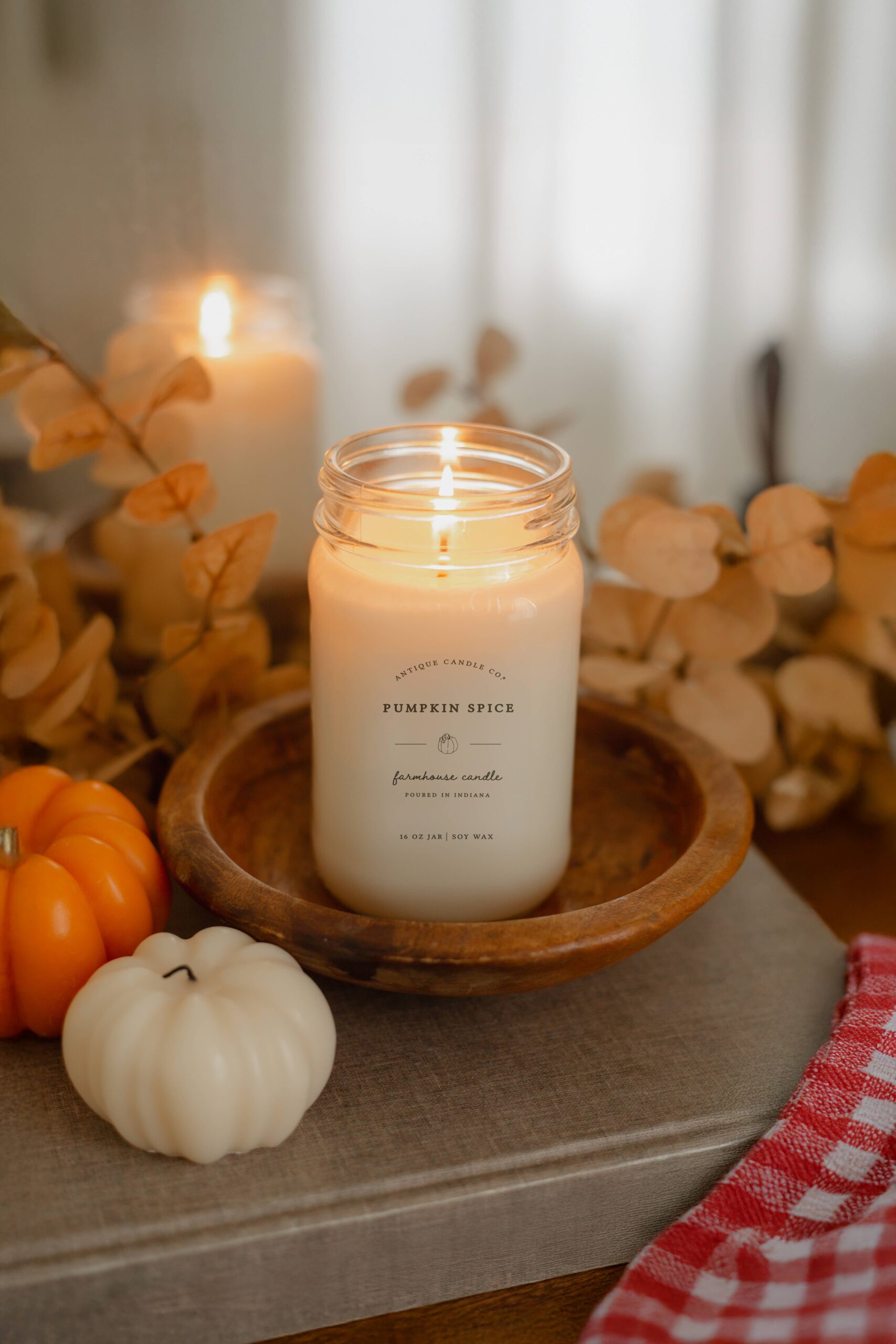 Pumpkin Spice -Mason Jar Candle: 16 oz - Image 2