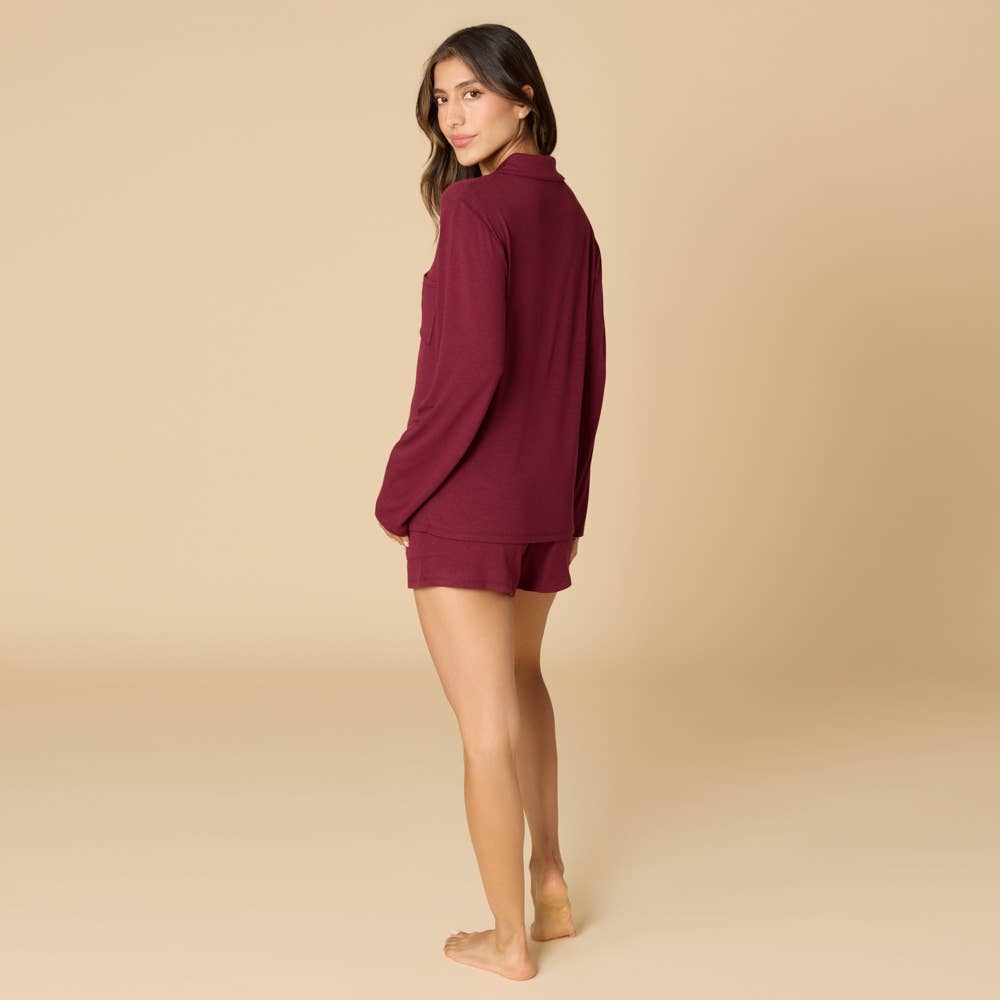 Slim Notch Long Sleeve Short Set: Wild Driftwood, L - Image 9