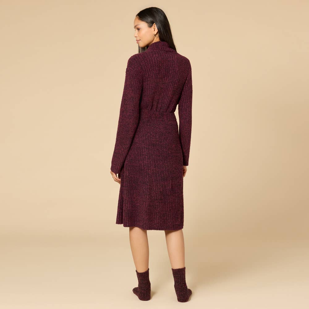 38" Marshmallow Rib Women's Wrap Robe: Heather Driftwood, 2X-3X - Image 3