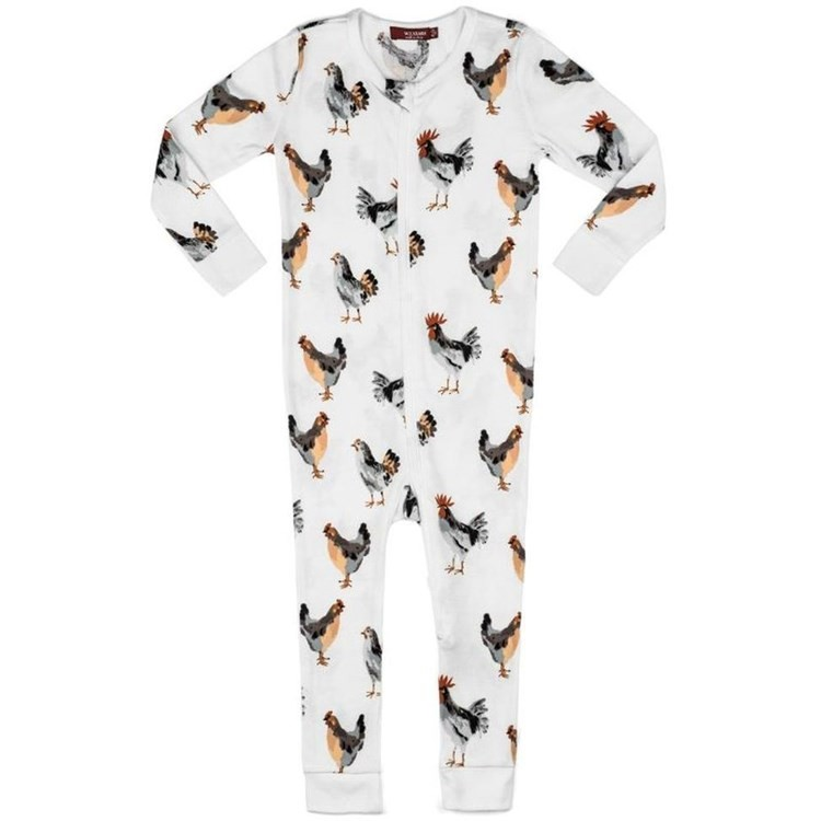 Org Zip Pajama Chicken 9-12M