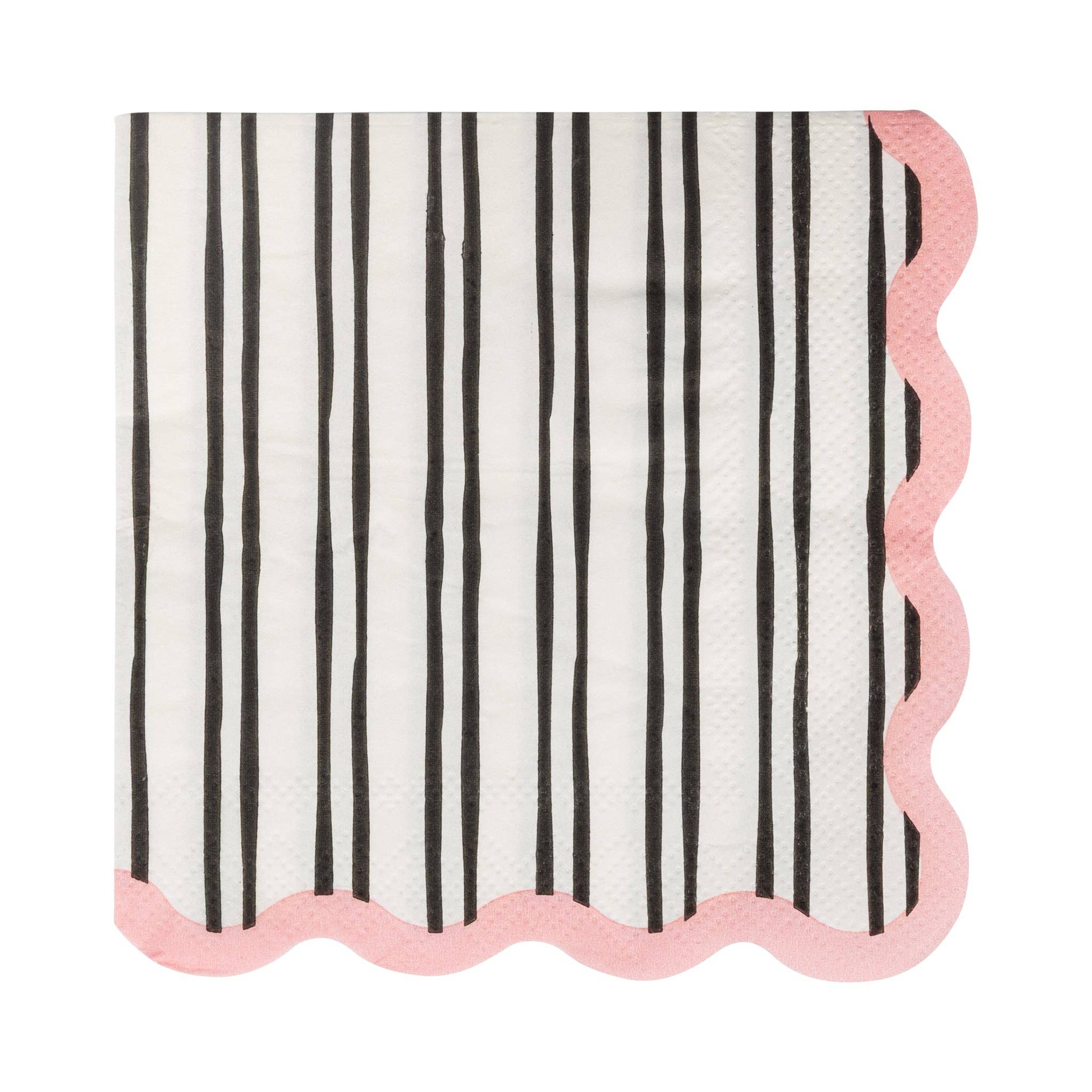 White & Black Striped Cocktail Napkin
