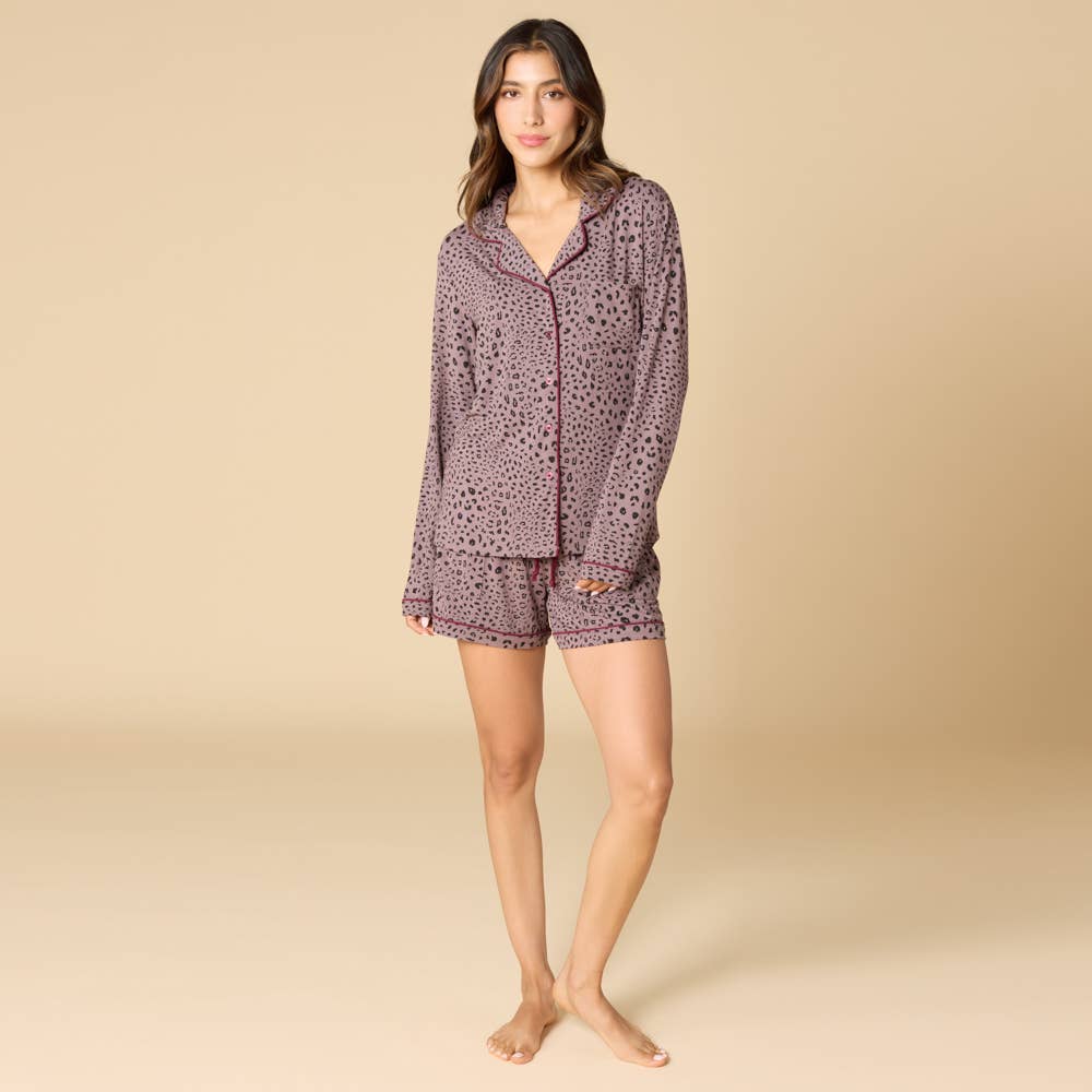 Slim Notch Long Sleeve Short Set: Wild Driftwood, S - Image 6