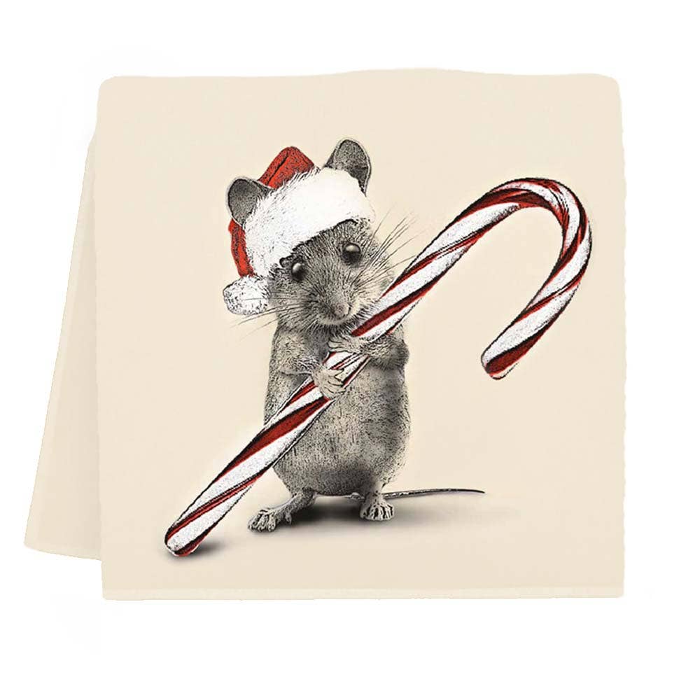 Santa Mouse 2 Tea Towel - Image 2