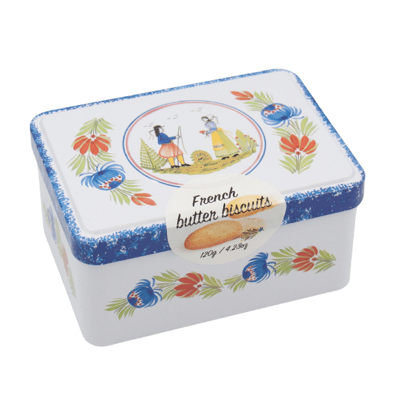 La Trinitaine Butter Galettes in a Small Quimper Tin 4.6oz