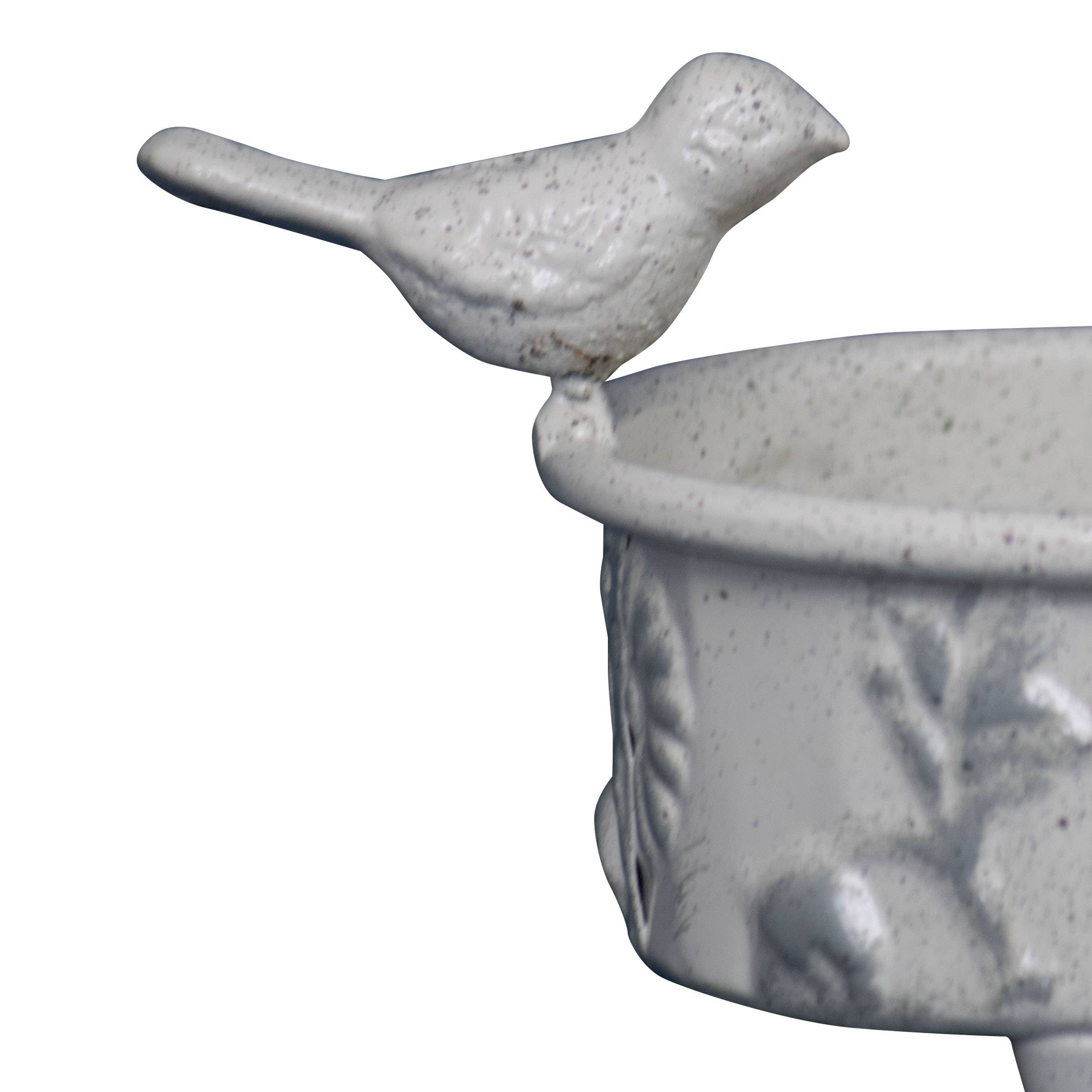 Doris White Antique Floral Embossed Bird Soap Dish - Image 9