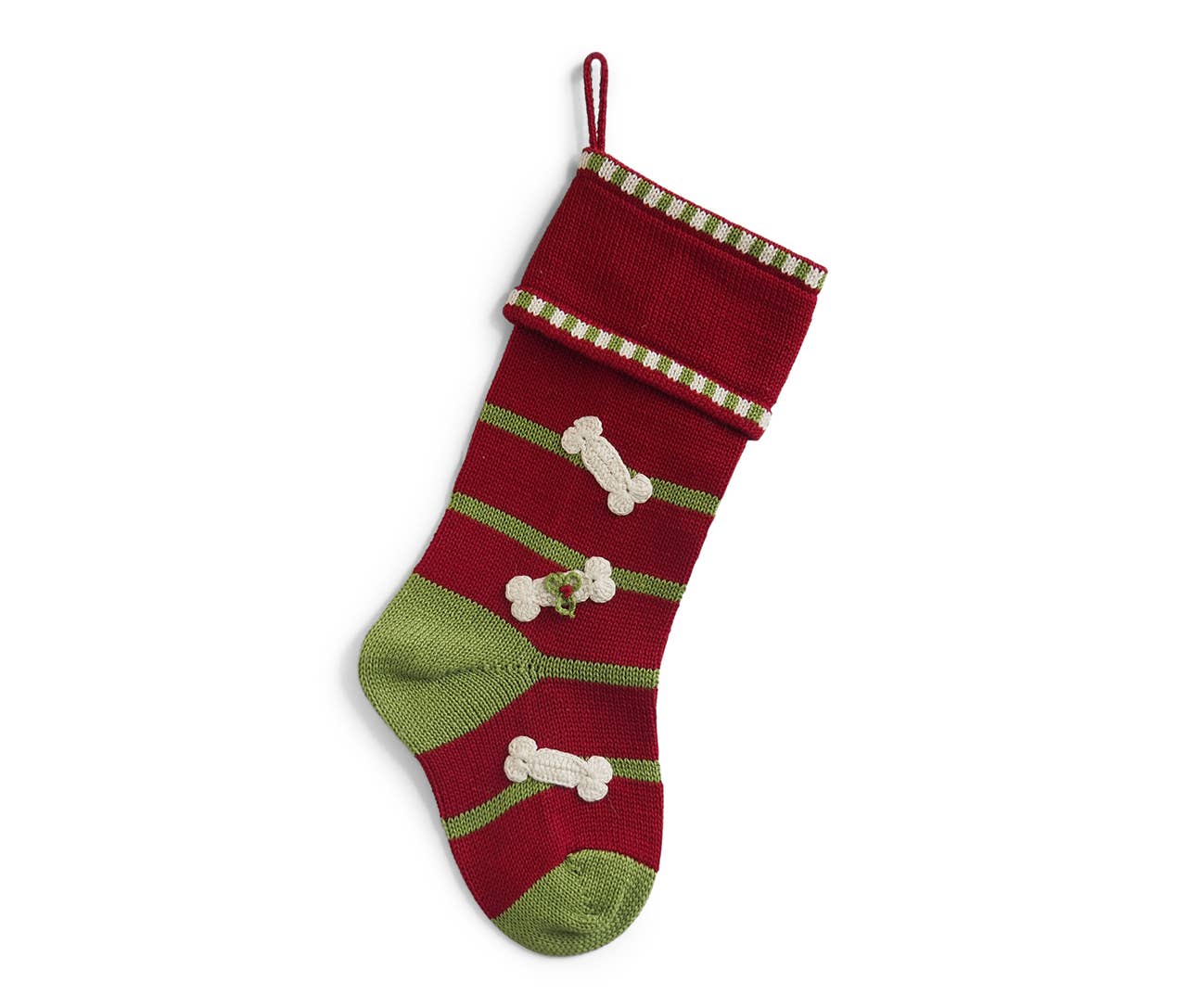 Dog Bone Stocking - Red