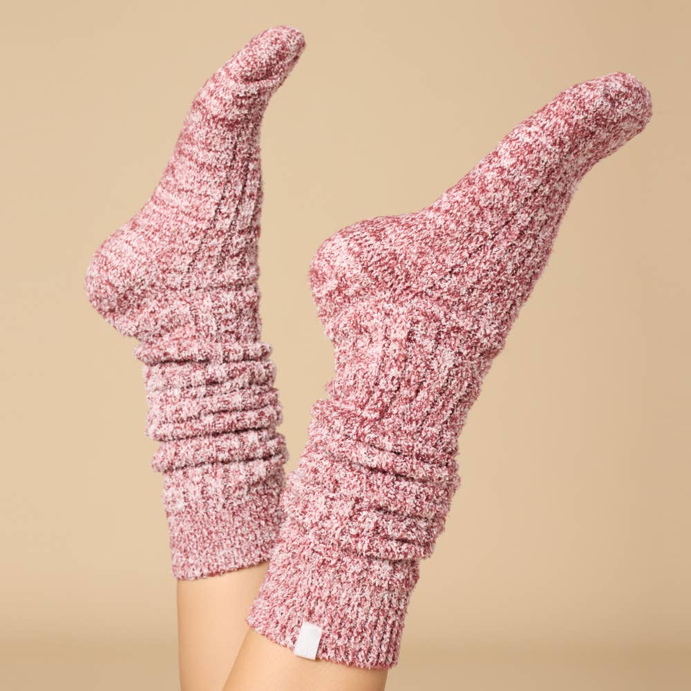 Marshmallow Socks with Grippers: Heather Coco - Image 6