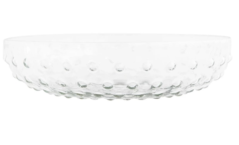 4-1/2 Quart Recycled Glass Hobnail Serving Bowl