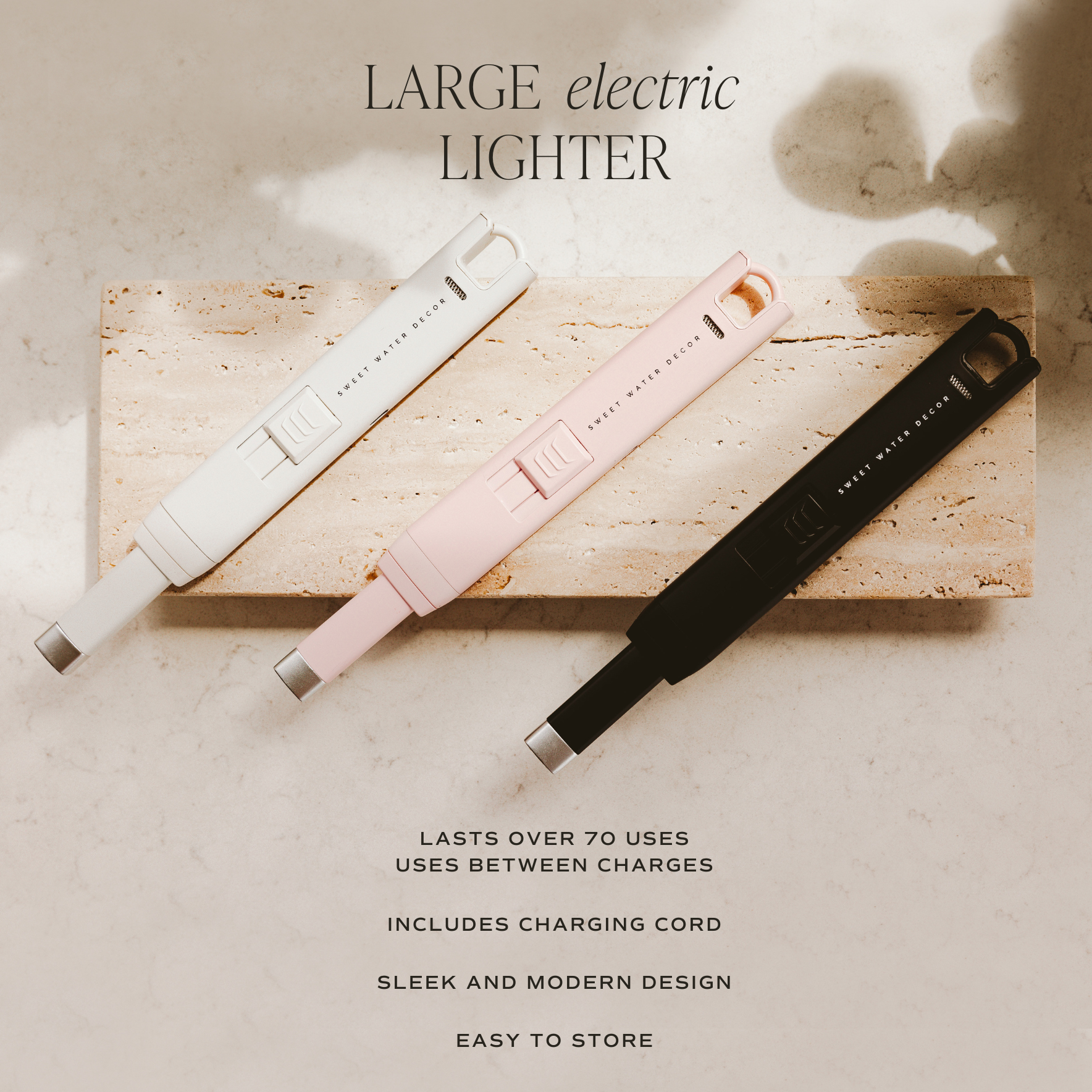 Sweet Water Decor - *NEW* Slate White Large Rechargeable Electric Lighter - Image 5