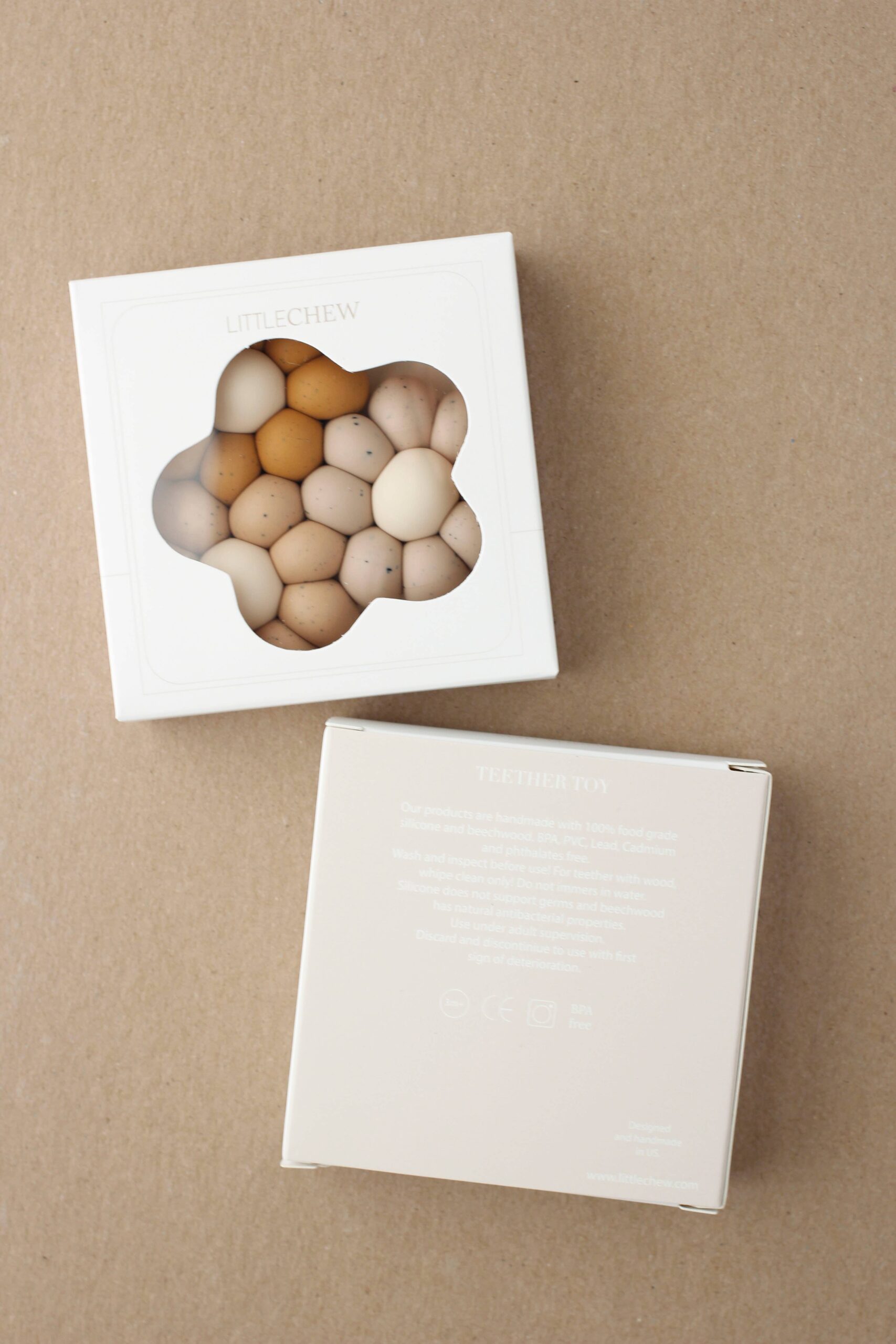 Little Chew - Freezer Teether - Daisy | Speckled Dusty Coral - Image 2