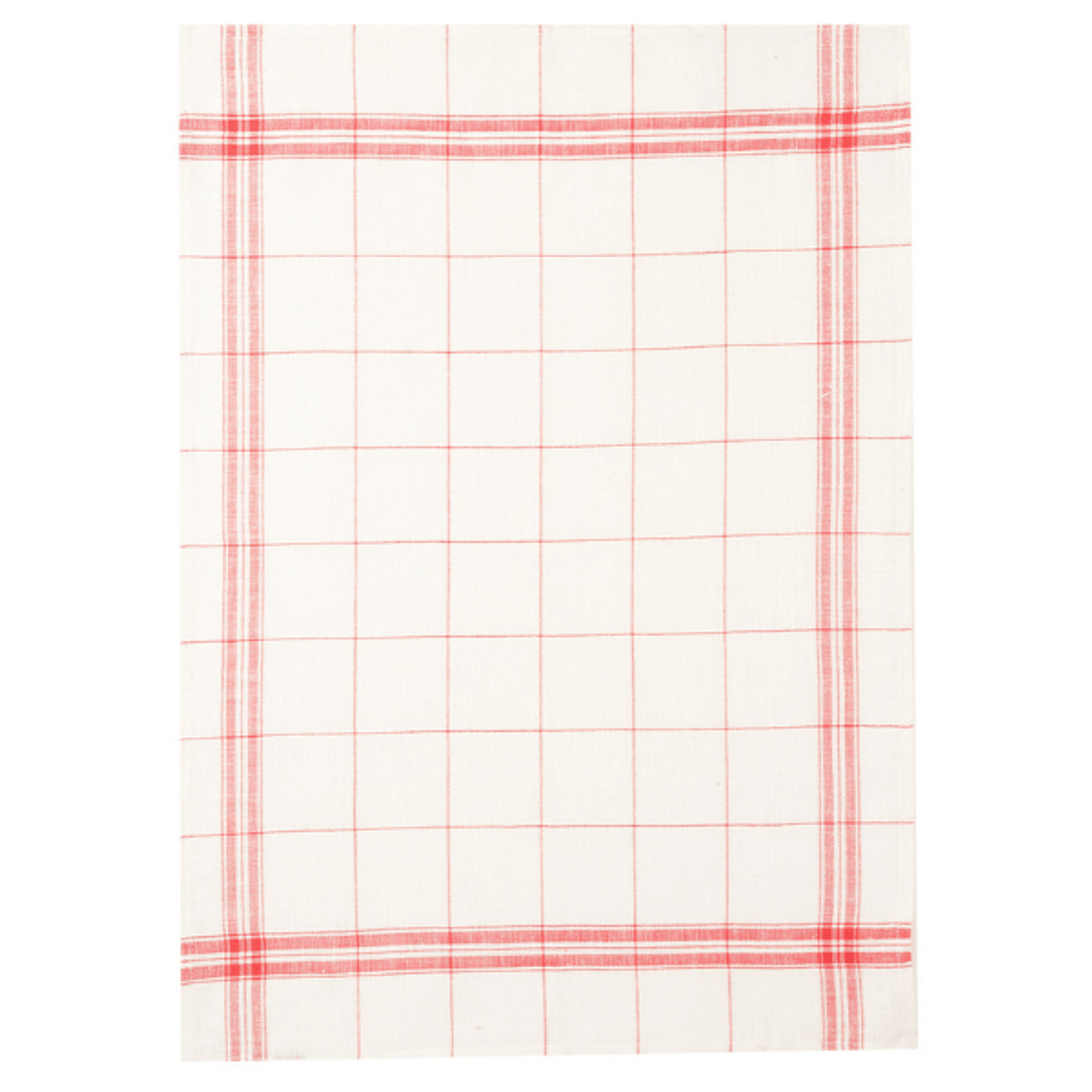 The French Farm - Coucke Red Checker Tea Towel (95% linen and 5% cotton)