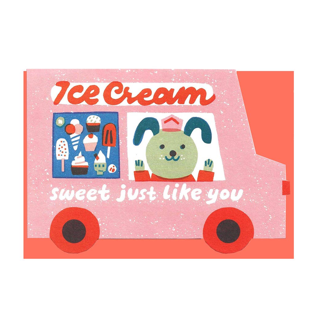 The Printed Peanut - Ice Cream Van Die Cut Card - Image 2