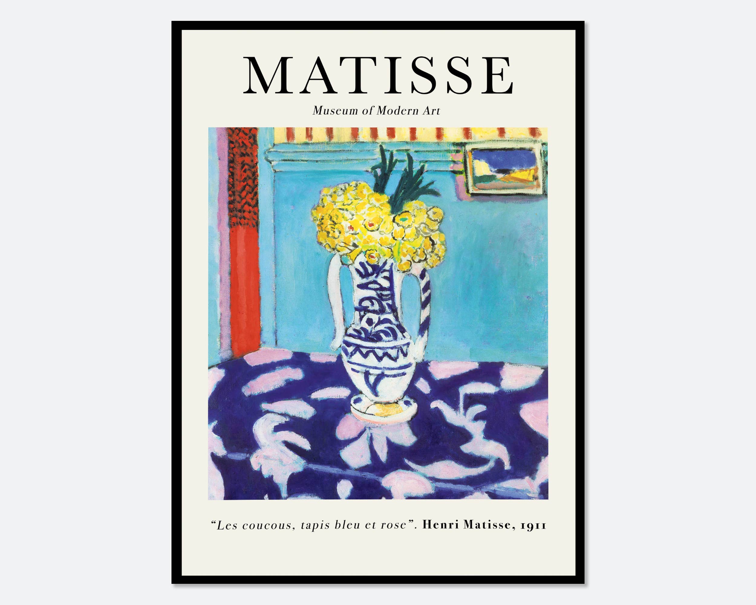 Sugar & Canvas - Henri Matisse Les Coucous, Tapis Bleu Et Rose Print M18