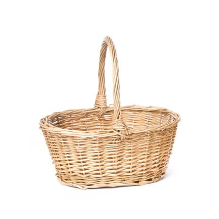 Small Oval WHT WLW Basket