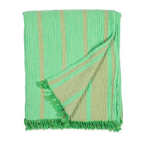 Crinkle Gauze Muslin Throw Blanket Navy - Image 6