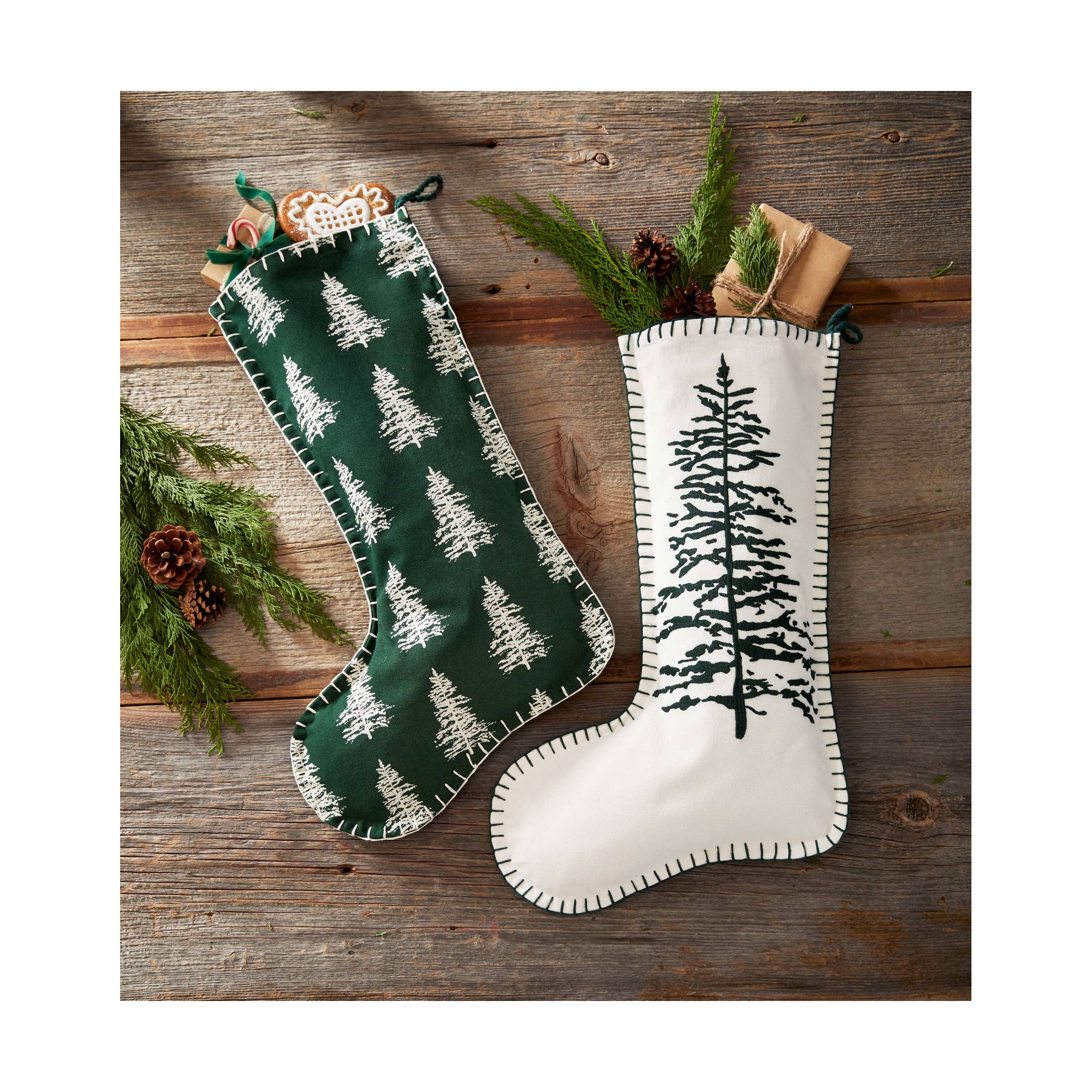 Green Wilde Pine Tree Christmas Stocking - Image 2
