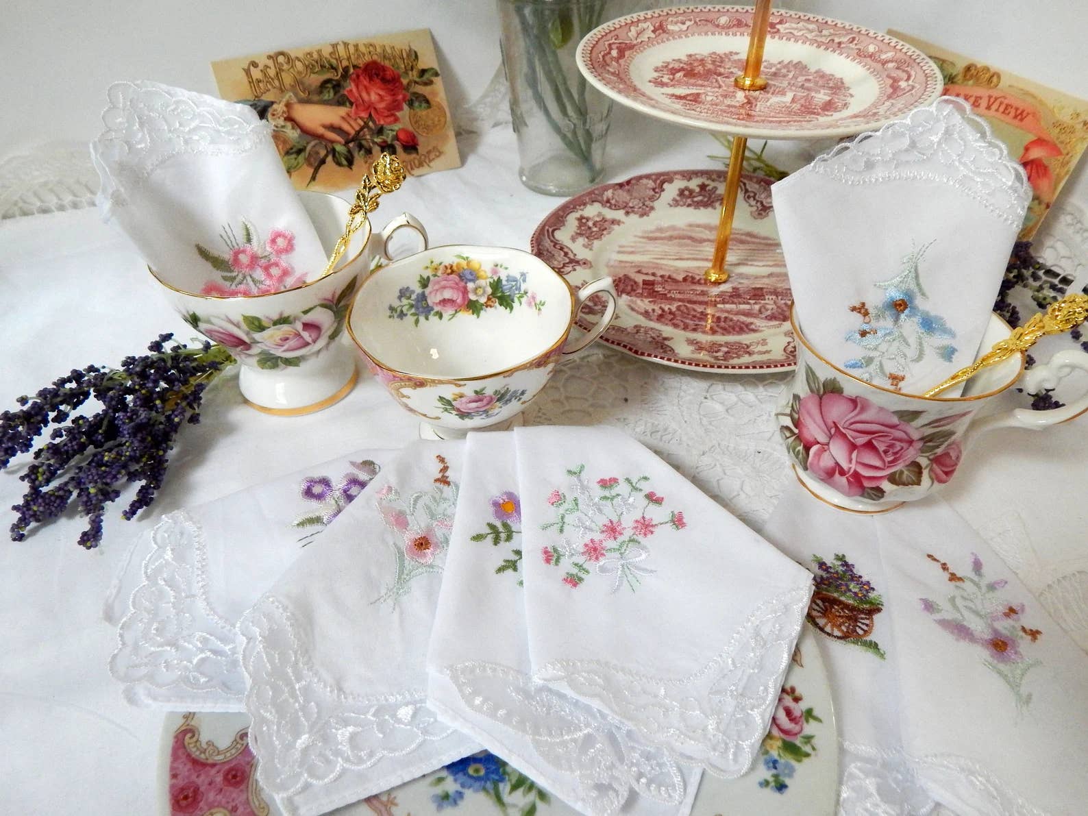 Embroidered Napkins Floral Lace - Image 5