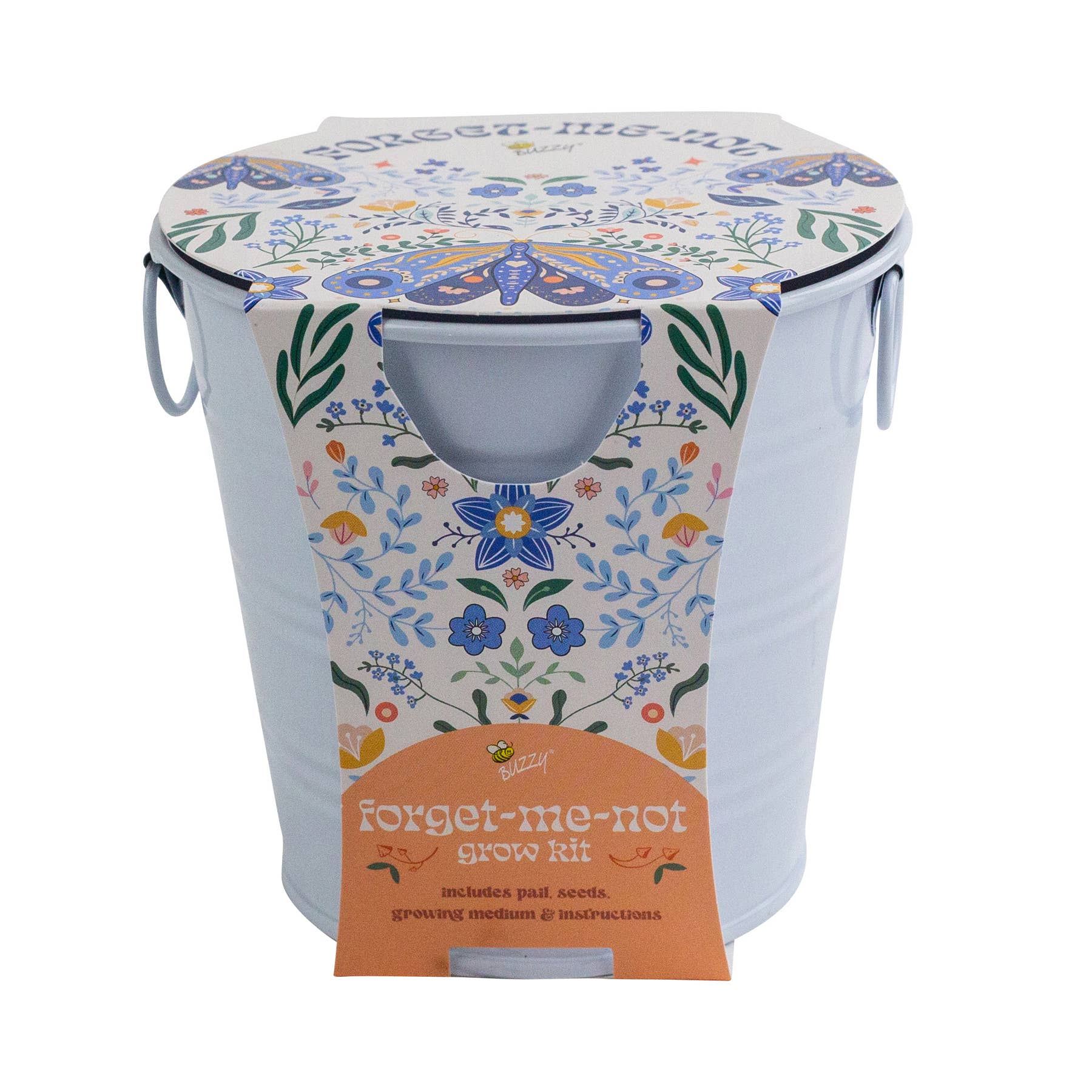 Painted Flower Grow Pail - Forget-Me-Not Grow Kit
