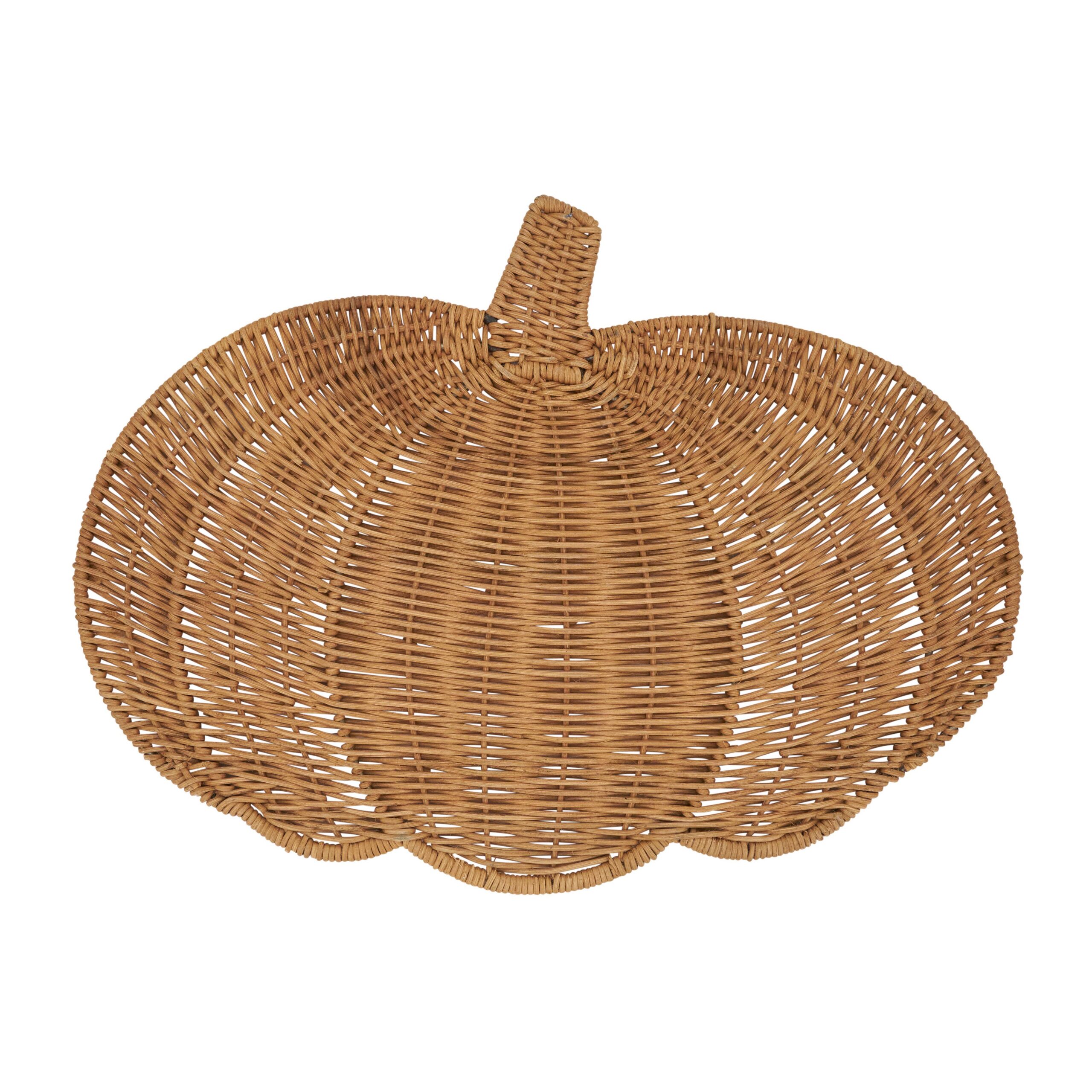 Fall Harvest Rattan Pumpkin Placemat: Brown, 13"x17" - Image 7