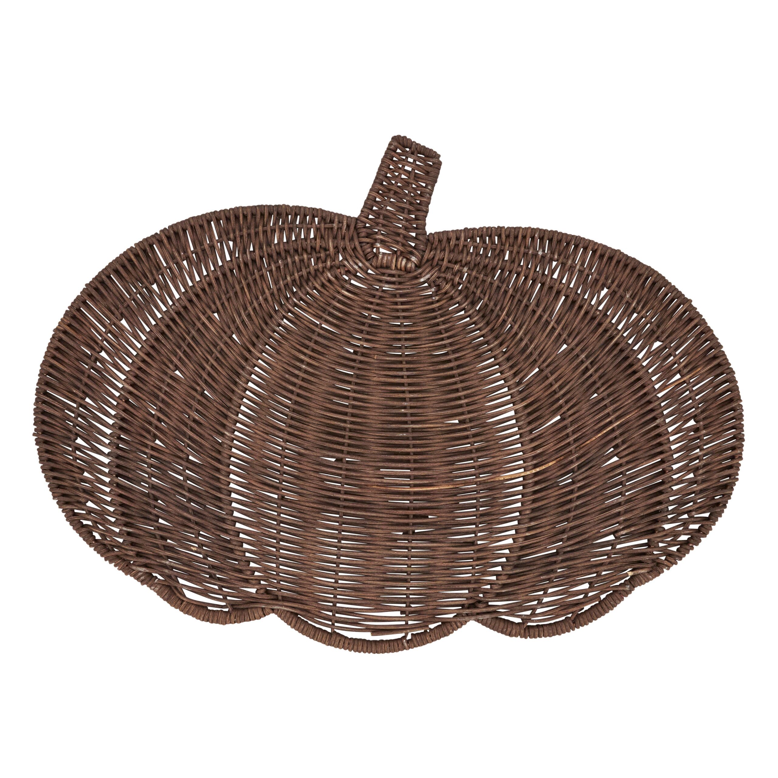 Fall Harvest Rattan Pumpkin Placemat: Brown, 13"x17" - Image 2