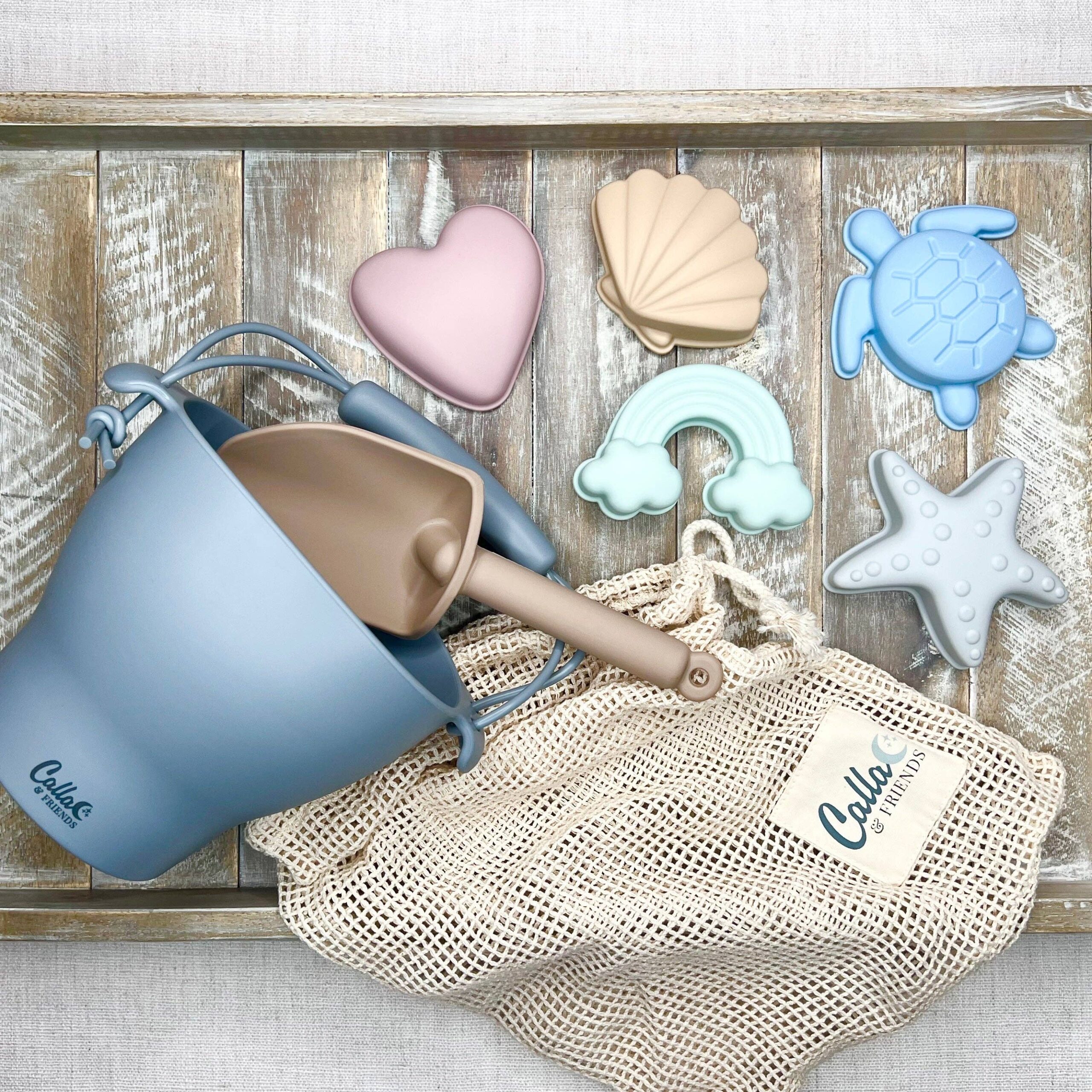 Hudson Silicone Beach Toy Set: Pastels