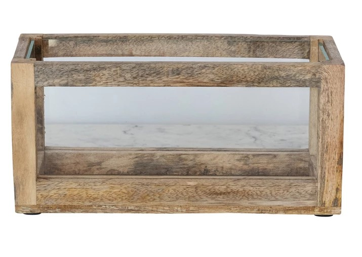 Mango Wood & Glass Display Box, Natural