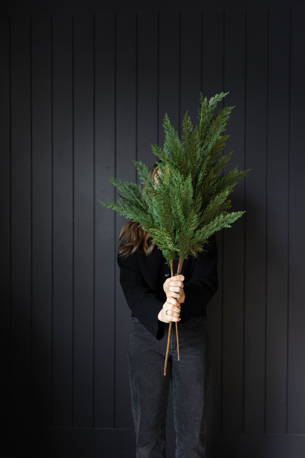 Cypress Leaf Full Real Touch Stems: Medium Stem - 28" - Image 2