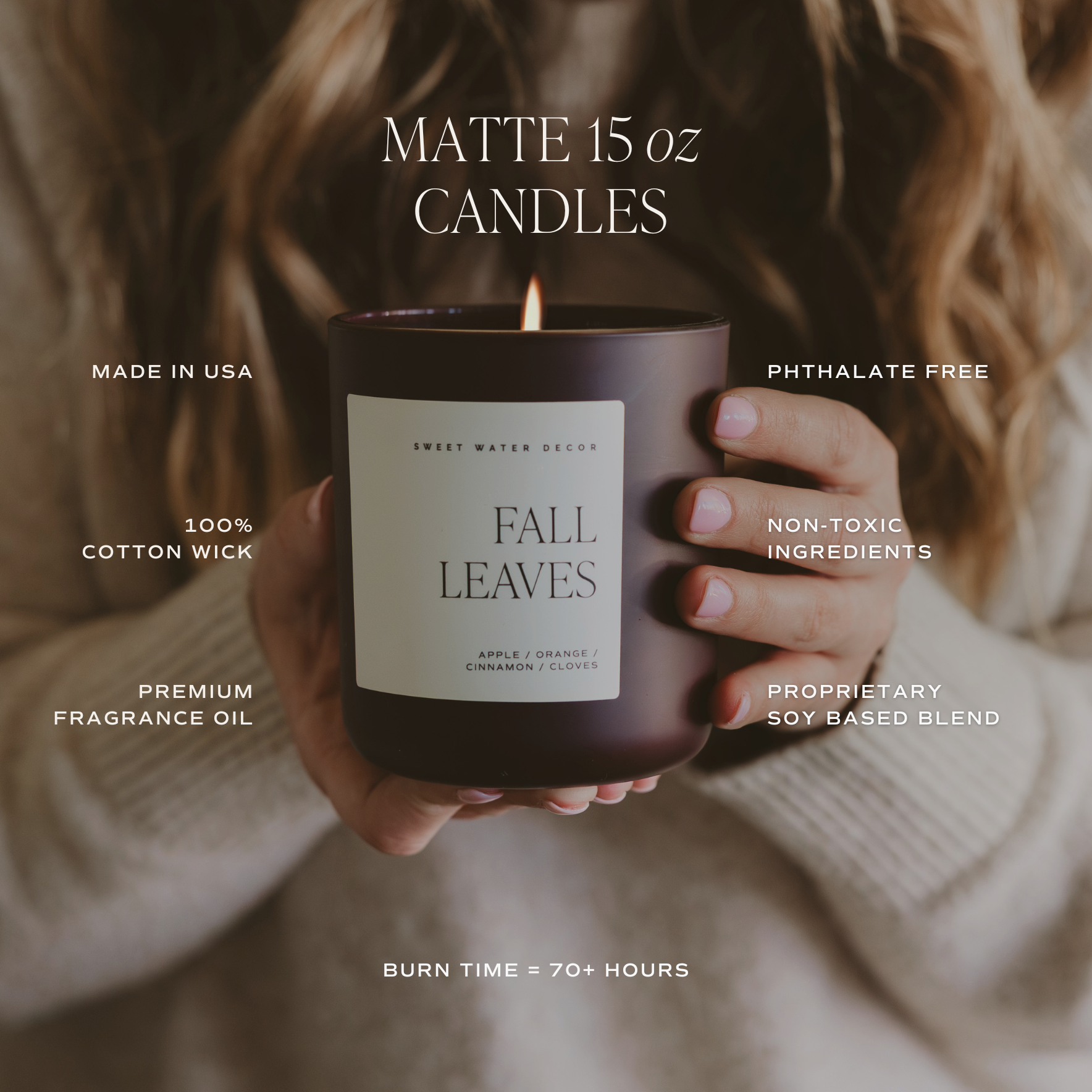 Fall Leaves 15 oz Candle, Matte Jar - Image 4
