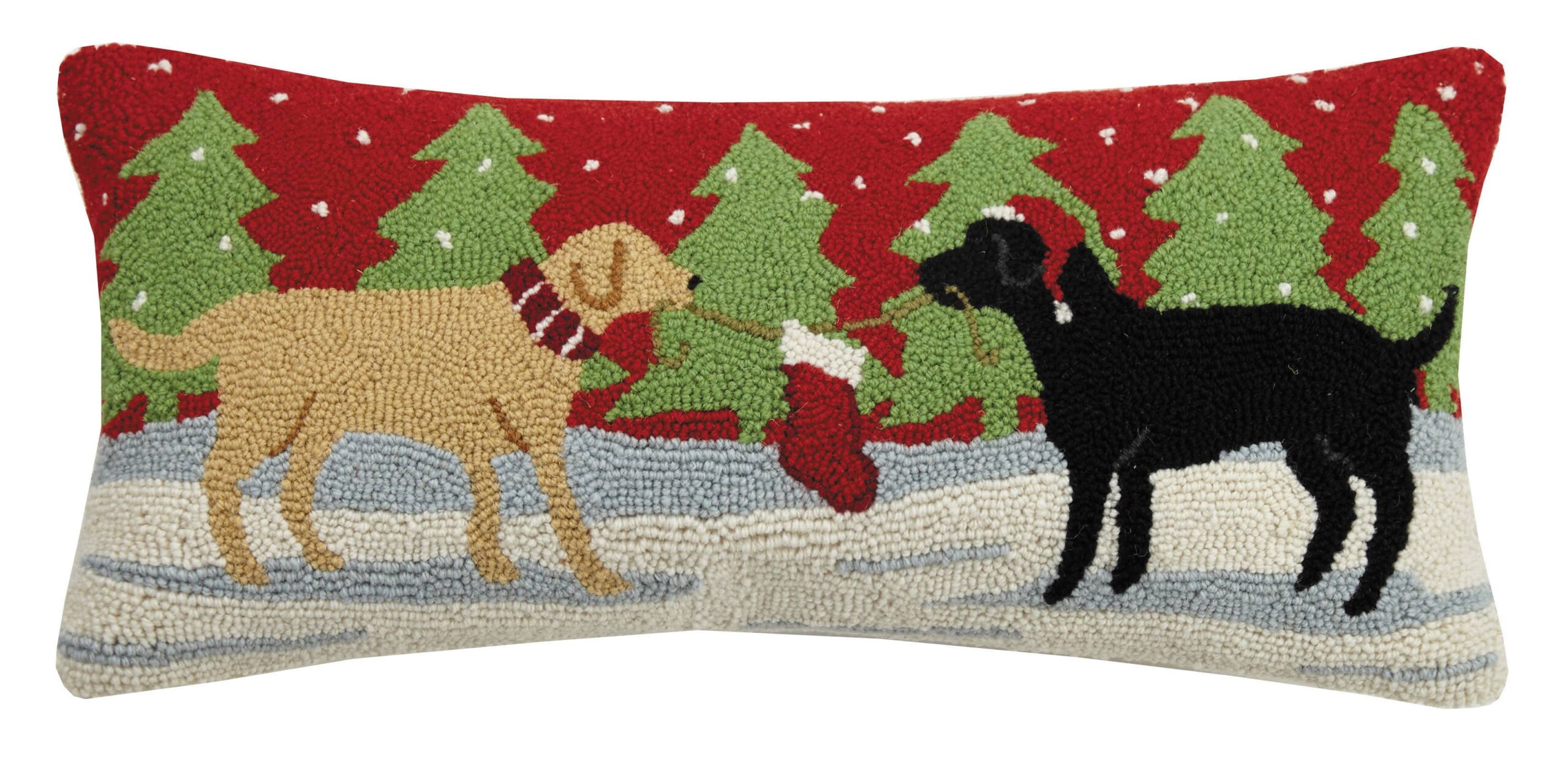 Peking Handicraft - Playful Christmas Dogs Hook Pillow