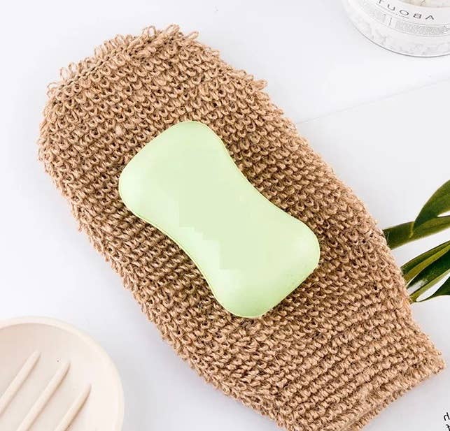 EcoFreax - Bath hemp fiber body exfoliating scrubber glove - Image 3