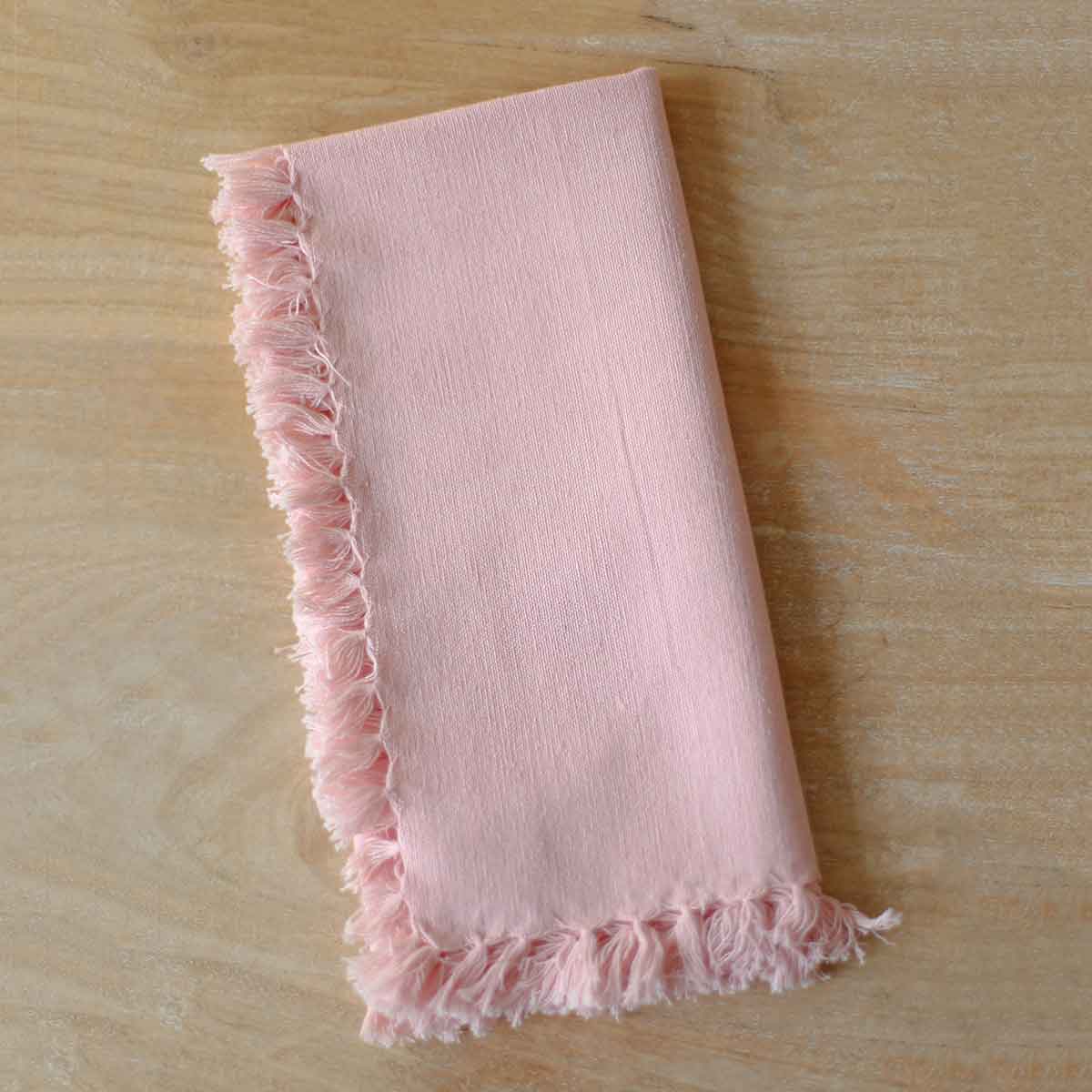 Fringe Napkin   Light Pink   18x18